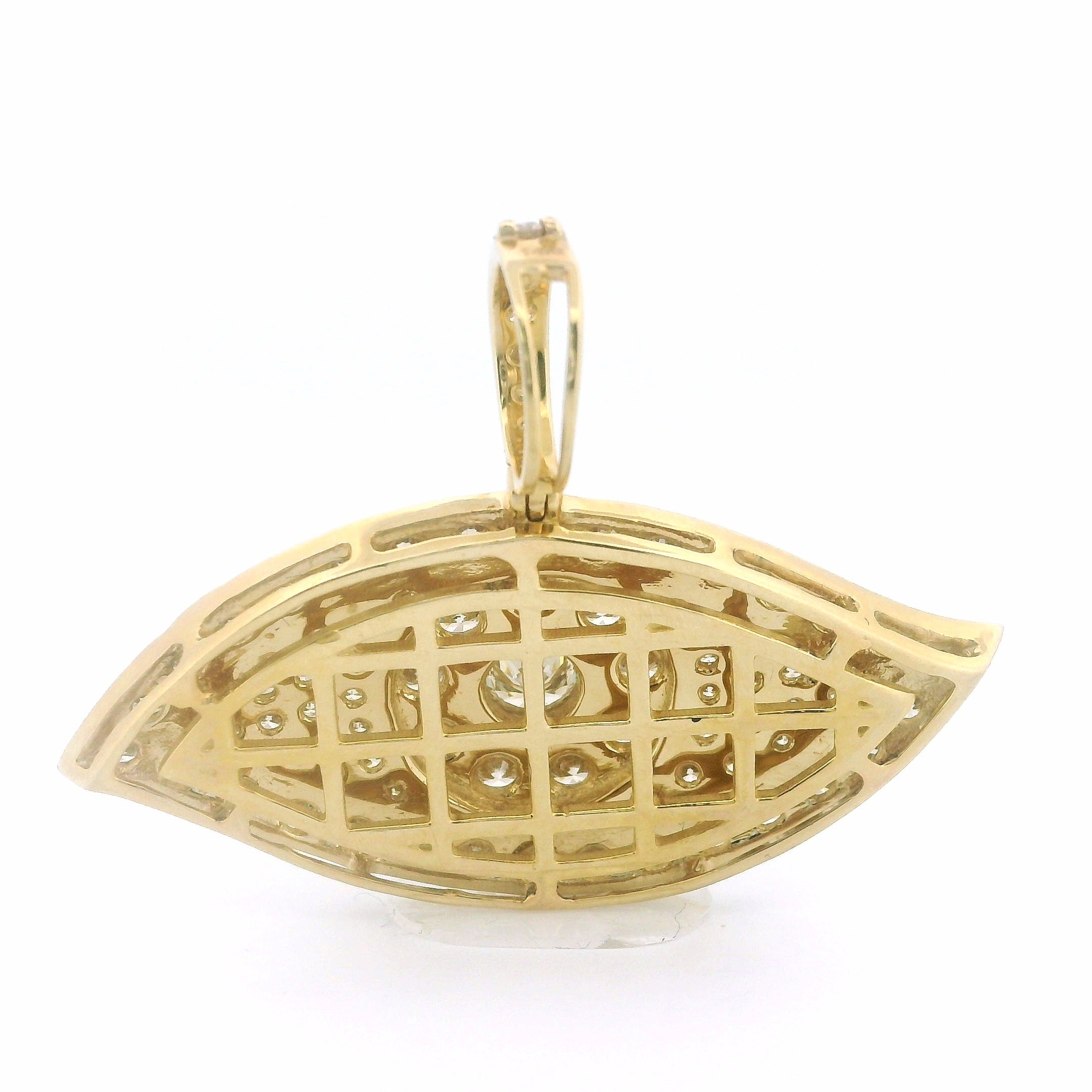 14K Yellow Gold Evil Eye Pendant with 6 Ctw Natural VS White Diamonds – Luxury Protection Amulet