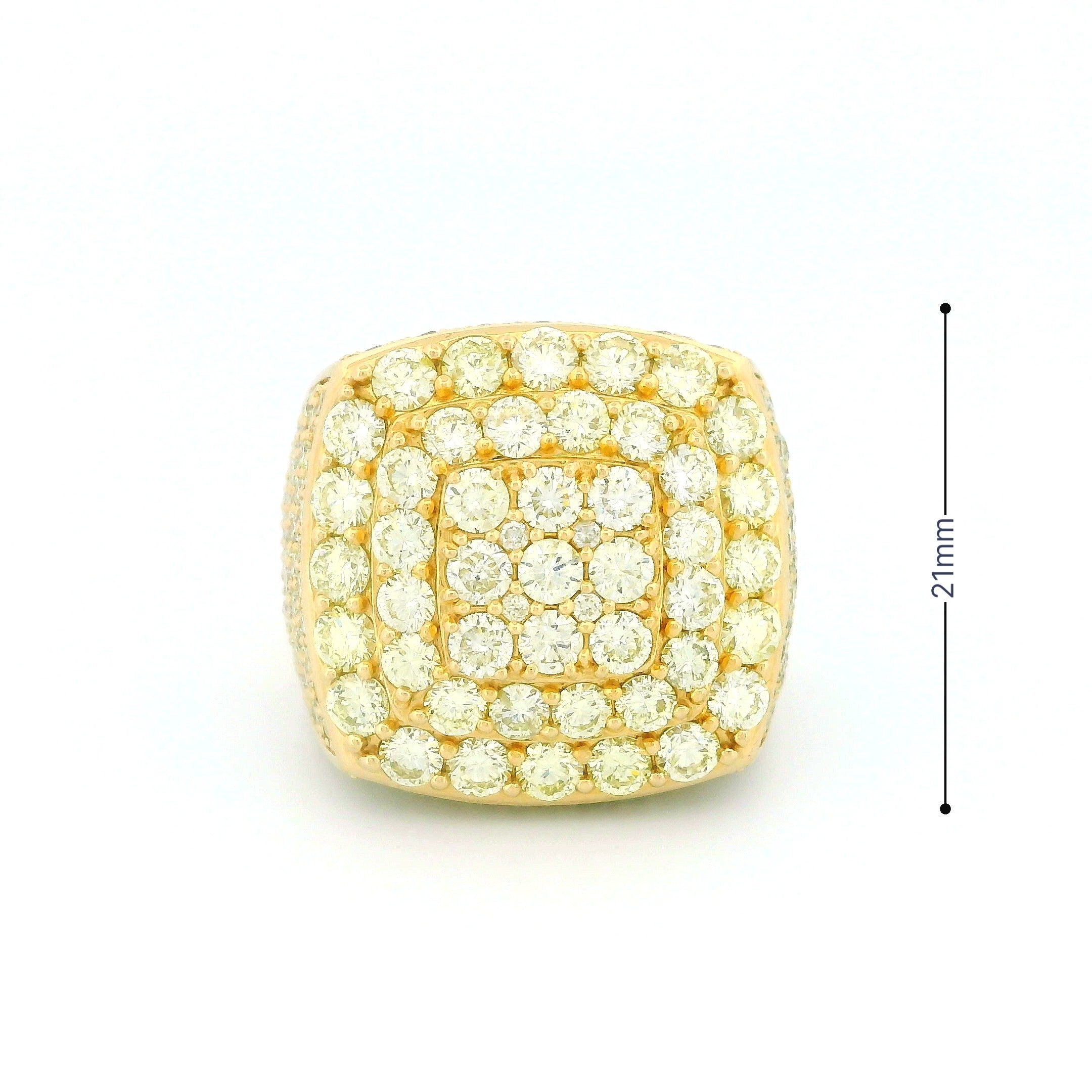 14k Yellow Gold Diamond Ring | 9.00ctw Natural Diamonds, Men’s Luxury Statement Ring
