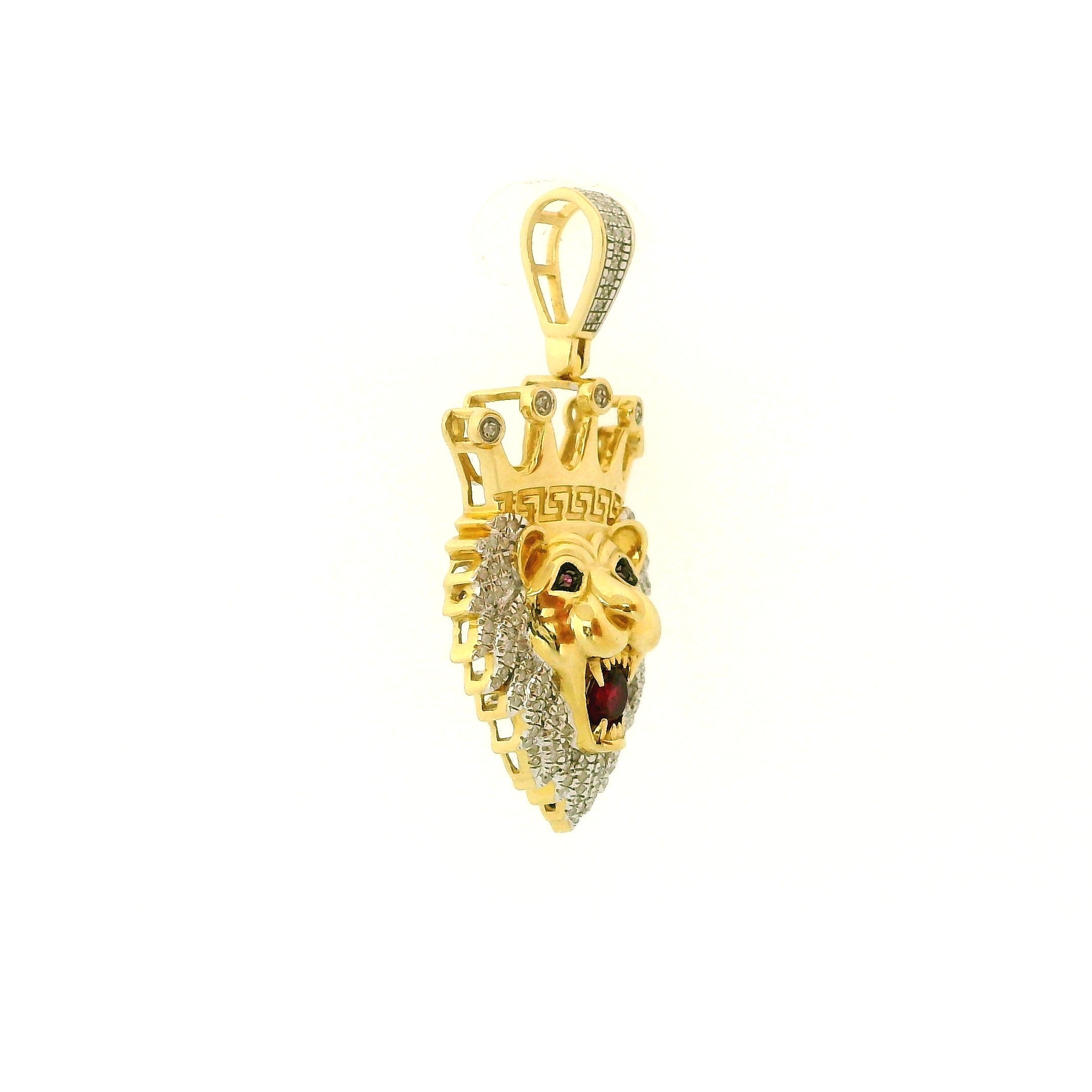 10k Yellow Gold Diamond Pendant | 0.45ctw Round Natural Diamonds, 34mm