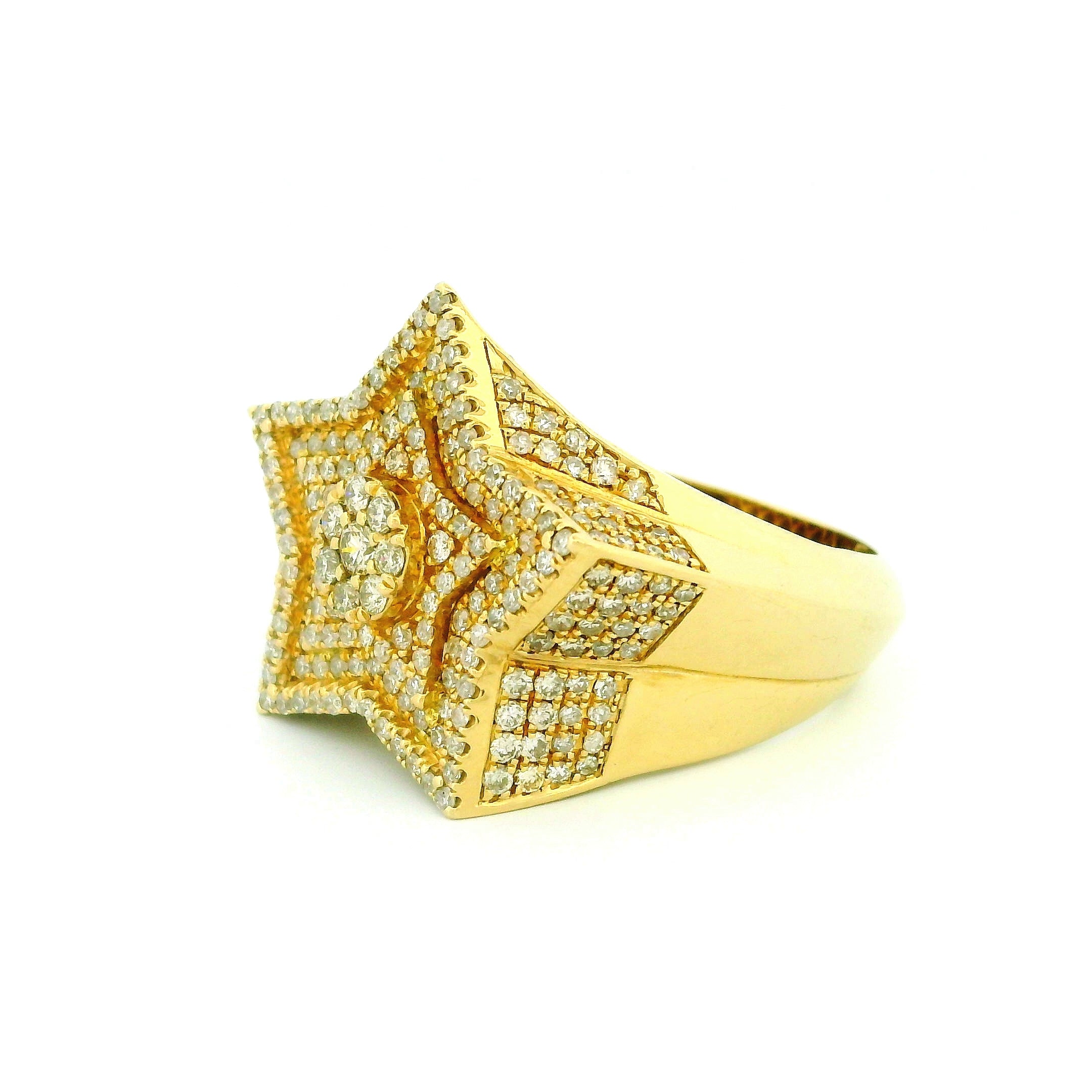 14k Yellow Gold Men’s Champion Ring | 2.02ctw Natural White Diamond