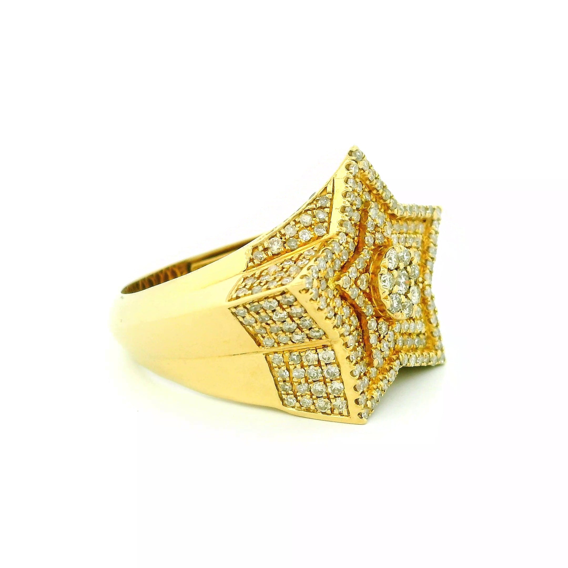 14k Yellow Gold Men’s Champion Ring | 2.02ctw Natural White Diamond
