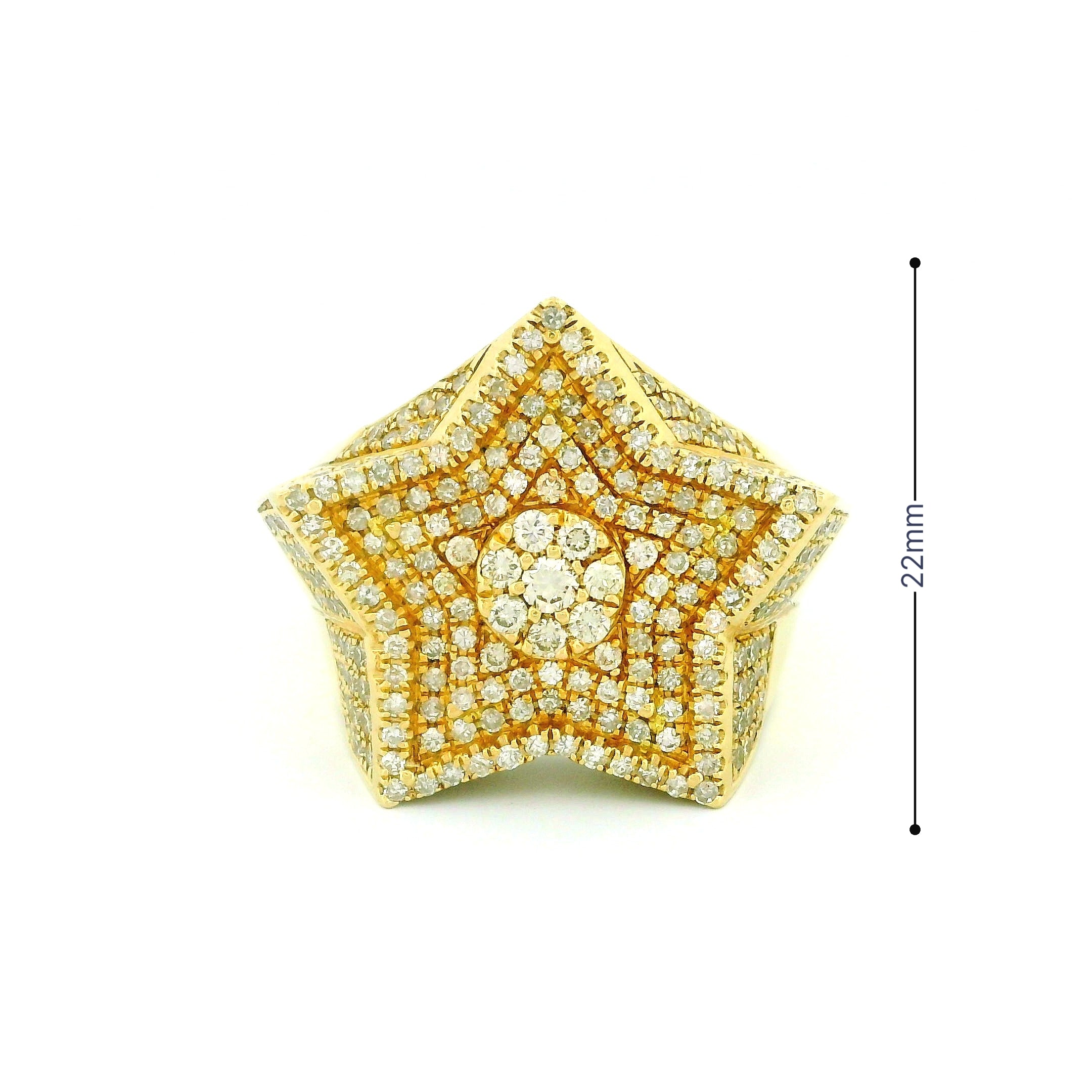 14k Yellow Gold Men’s Champion Ring | 2.02ctw Natural White Diamond