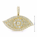 14K Yellow Gold Evil Eye Pendant with 6 Ctw Natural VS White Diamonds – Luxury Protection Amulet