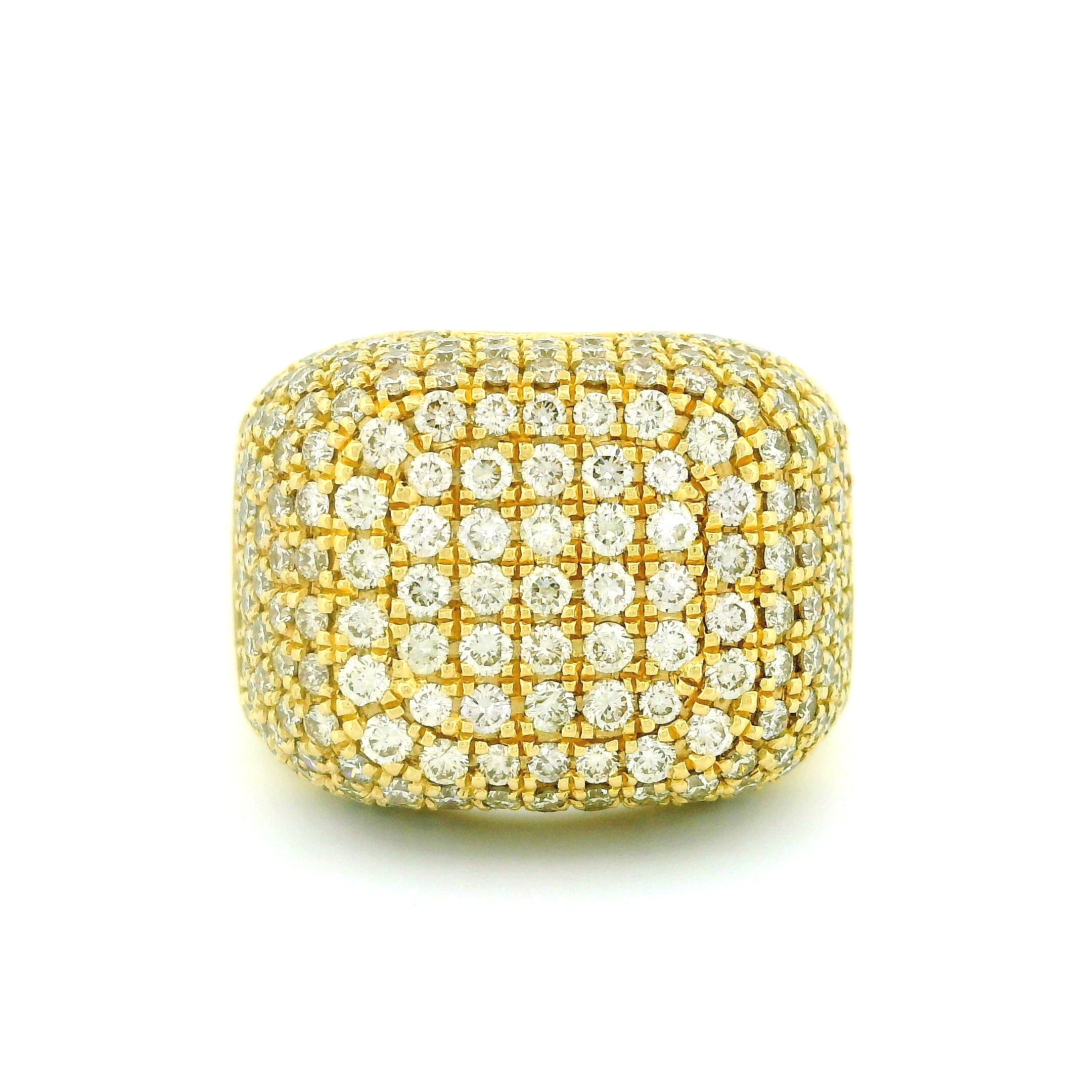 14k Yellow Gold Men’s Champion Ring | 4.21ctw Natural White Diamond