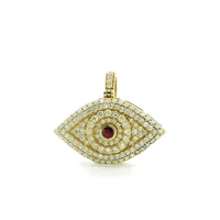 14K Yellow Gold Evil Eye Pendant – 1.75 Ctw Natural White Diamonds | Luxury Protection Jewelry