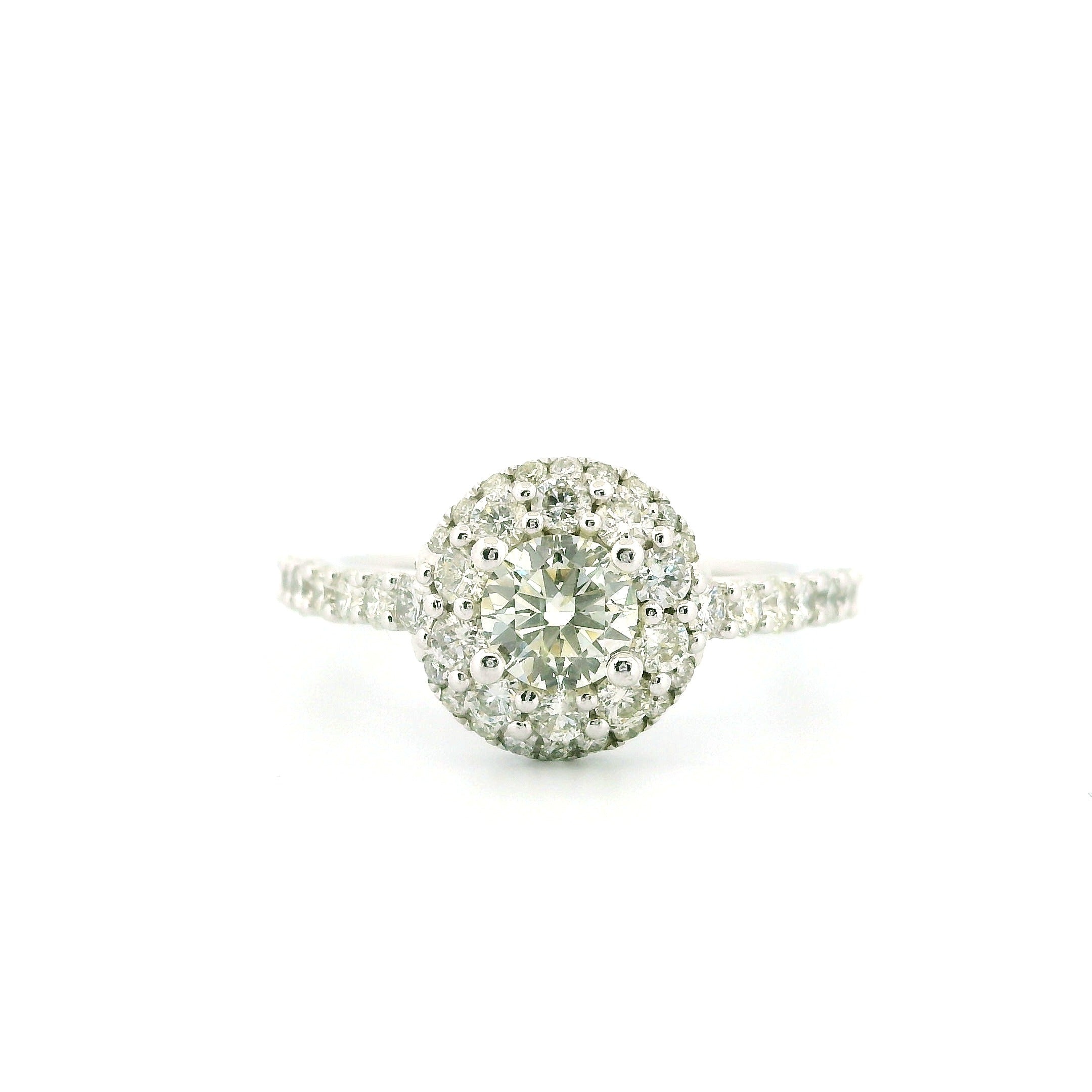 1.48ctw Natural Diamond Engagement Ring in 14K White Gold – Elegant Bridal Jewelry