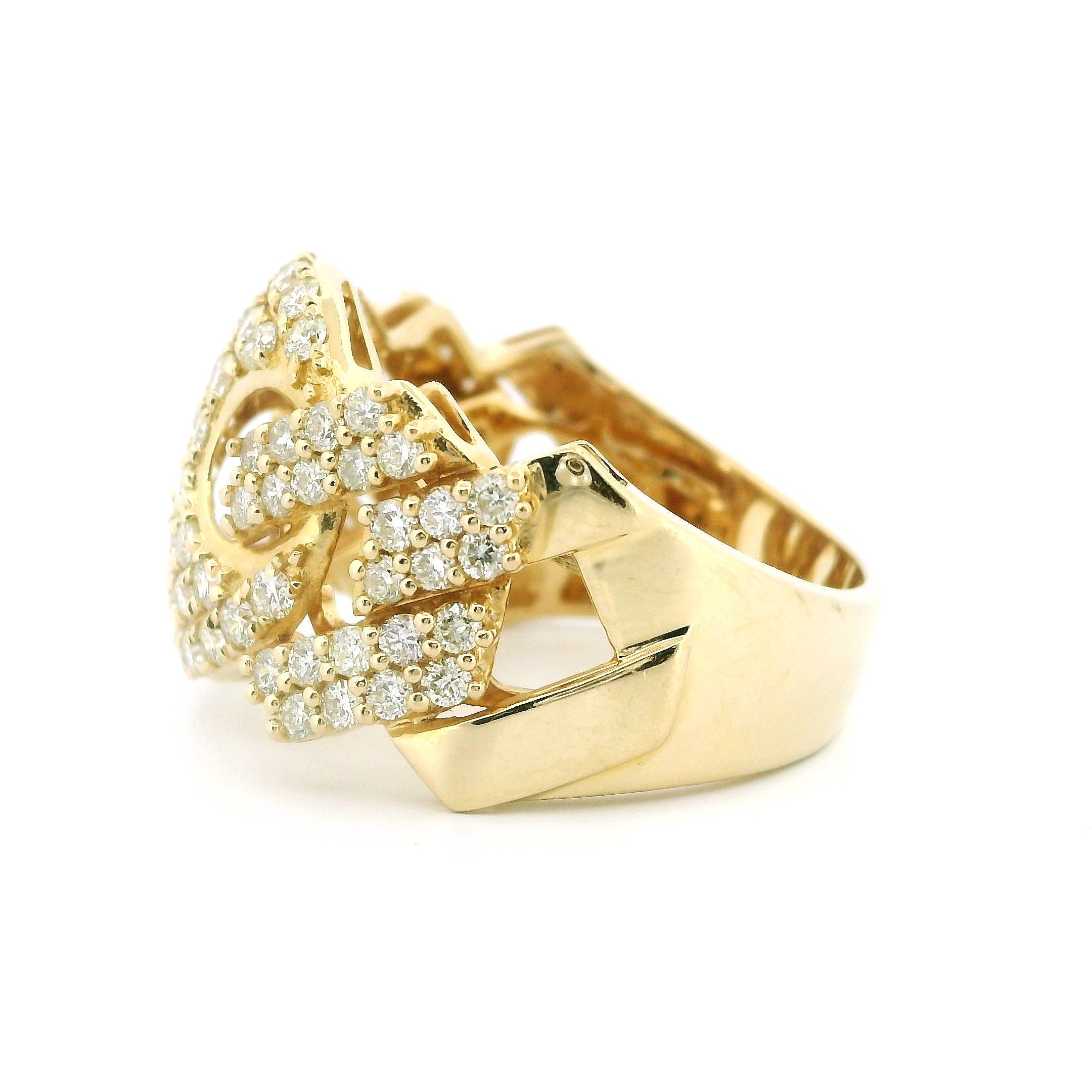 14K Yellow Gold with 1.81CTW Natural White Diamond Men's Ring