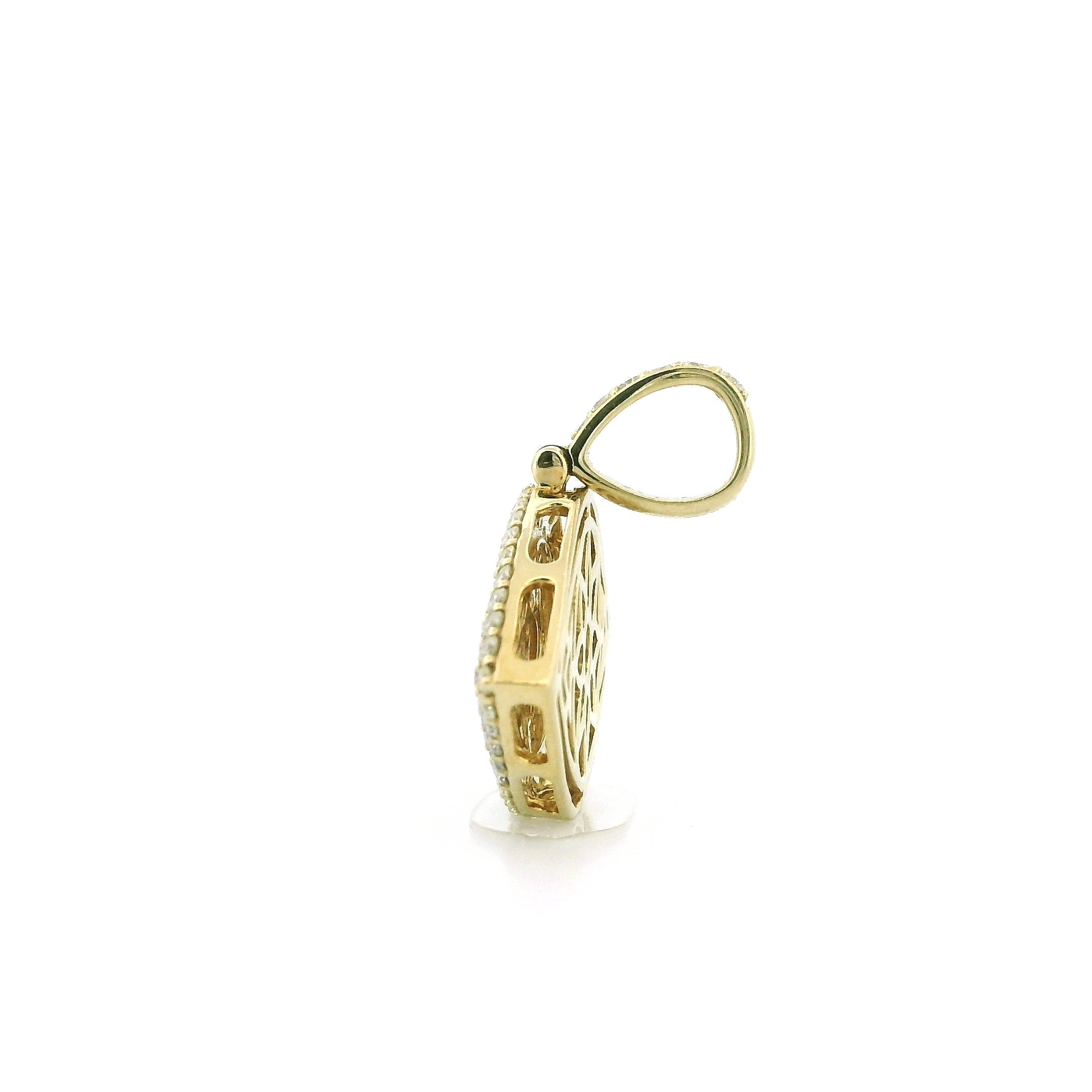 14K Yellow Gold Evil Eye Pendant – 1.75 Ctw Natural White Diamonds | Luxury Protection Jewelry