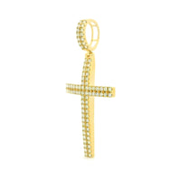 14k Yellow Gold Diamond Pendant | 2.20ctw Round Natural Diamonds, 44mm