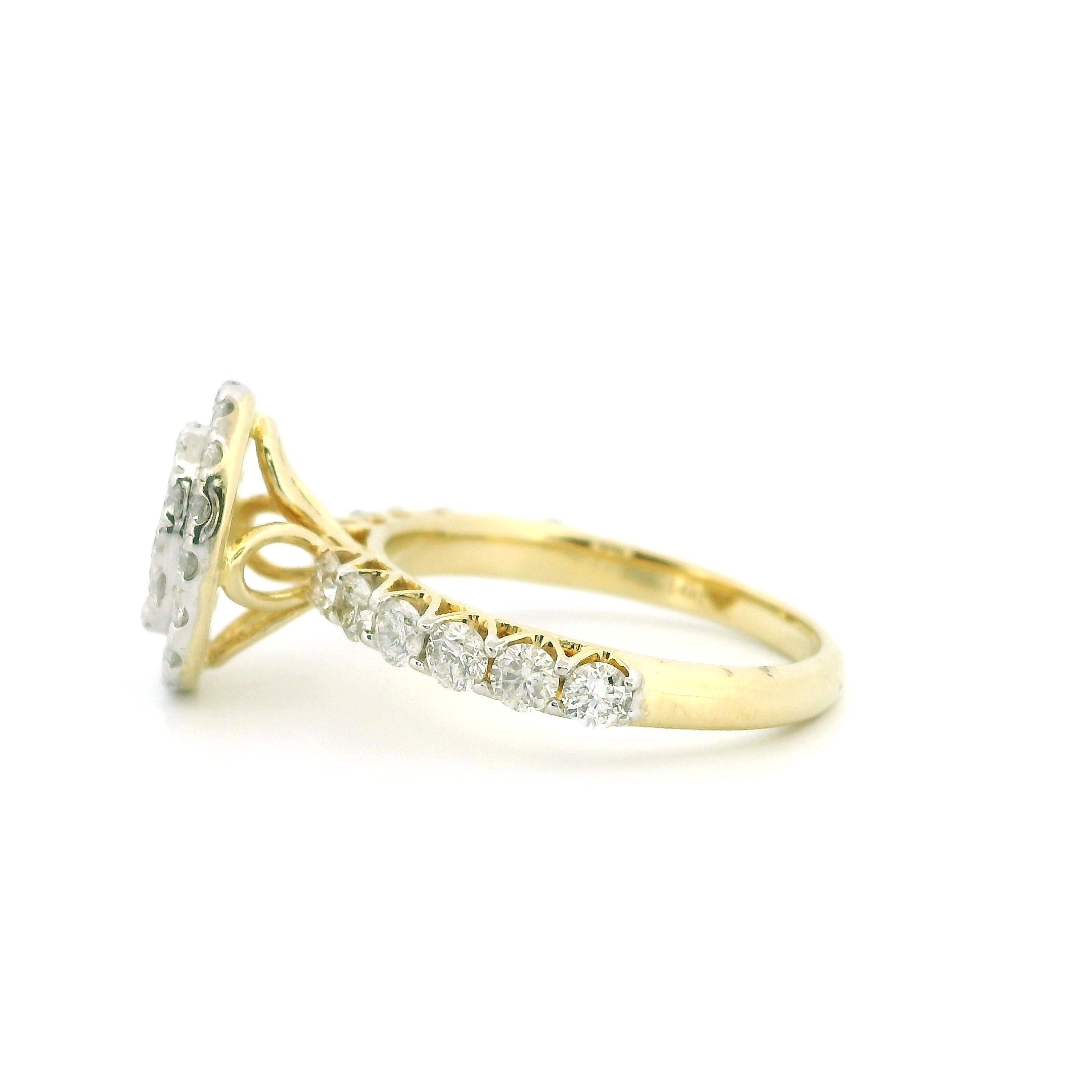 14K Yellow Gold with 1.48CTW Natural White Diamond Women's Ring