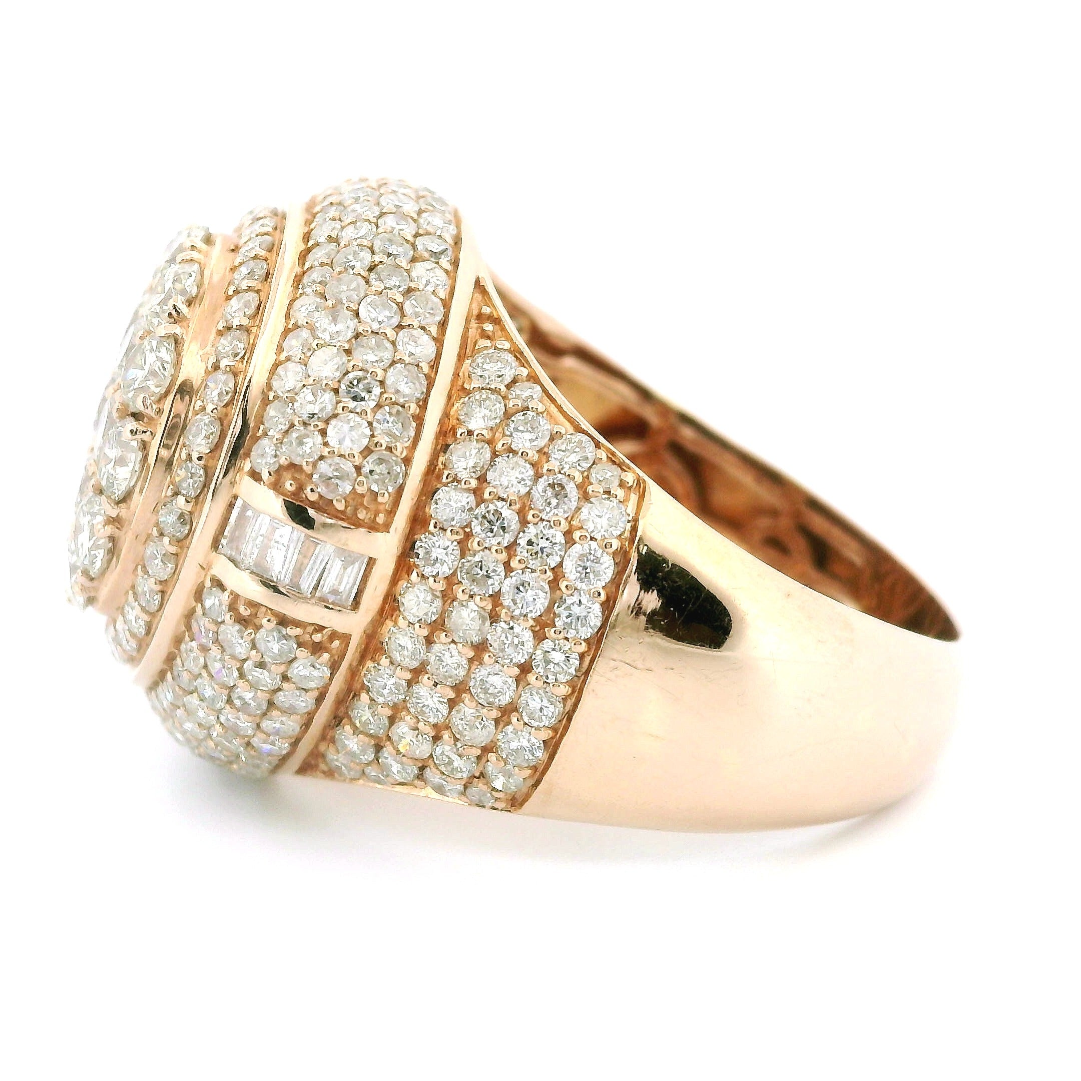 4.27ctw Round-Cut Diamond Men’s Champion Ring in 14K Rose Gold – Bold Luxury Statement Ring