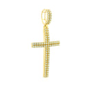 14k Yellow Gold Diamond Pendant | 2.20ctw Round Natural Diamonds, 44mm