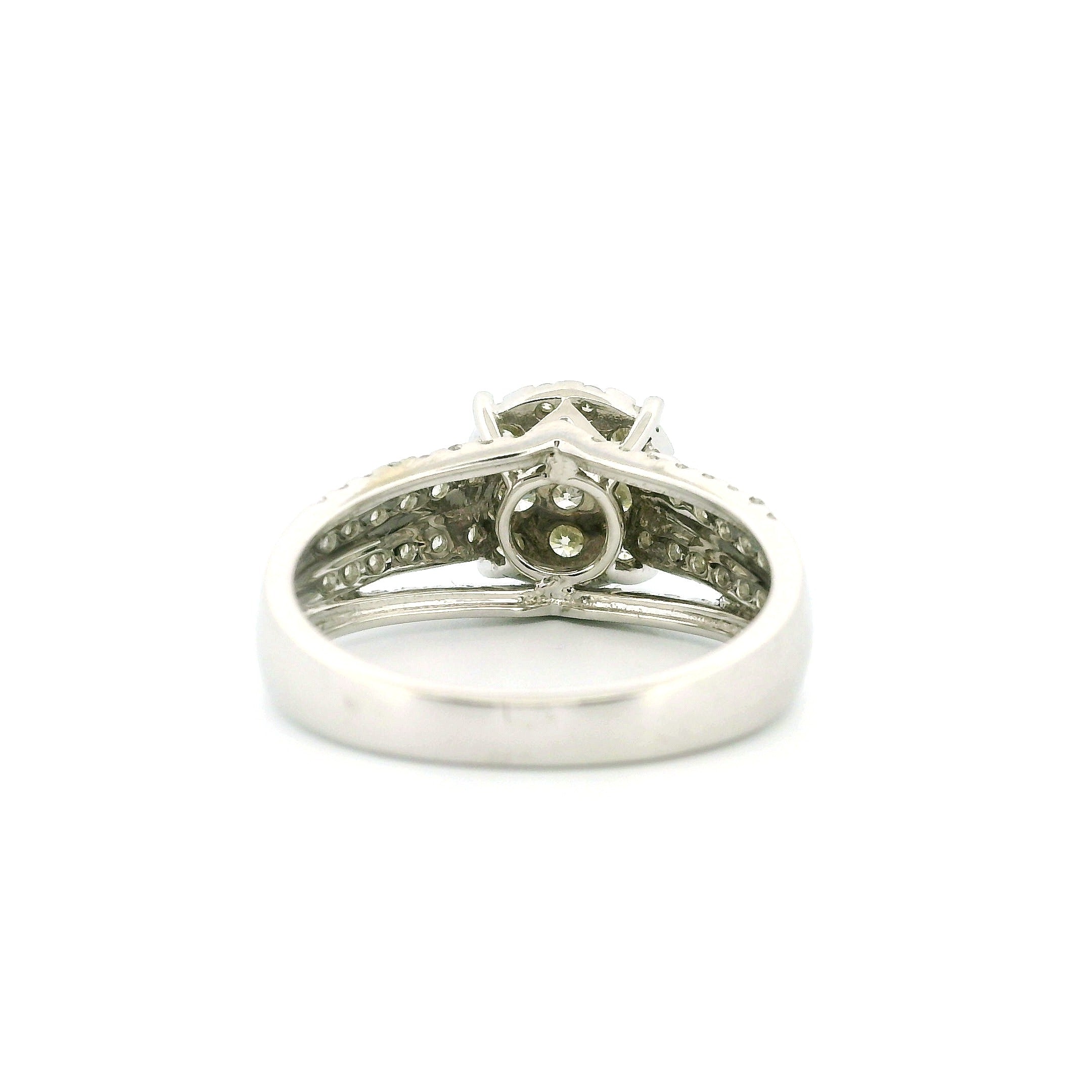 14K White Gold with 1.32CTW Natural White Diamond Women's Ring