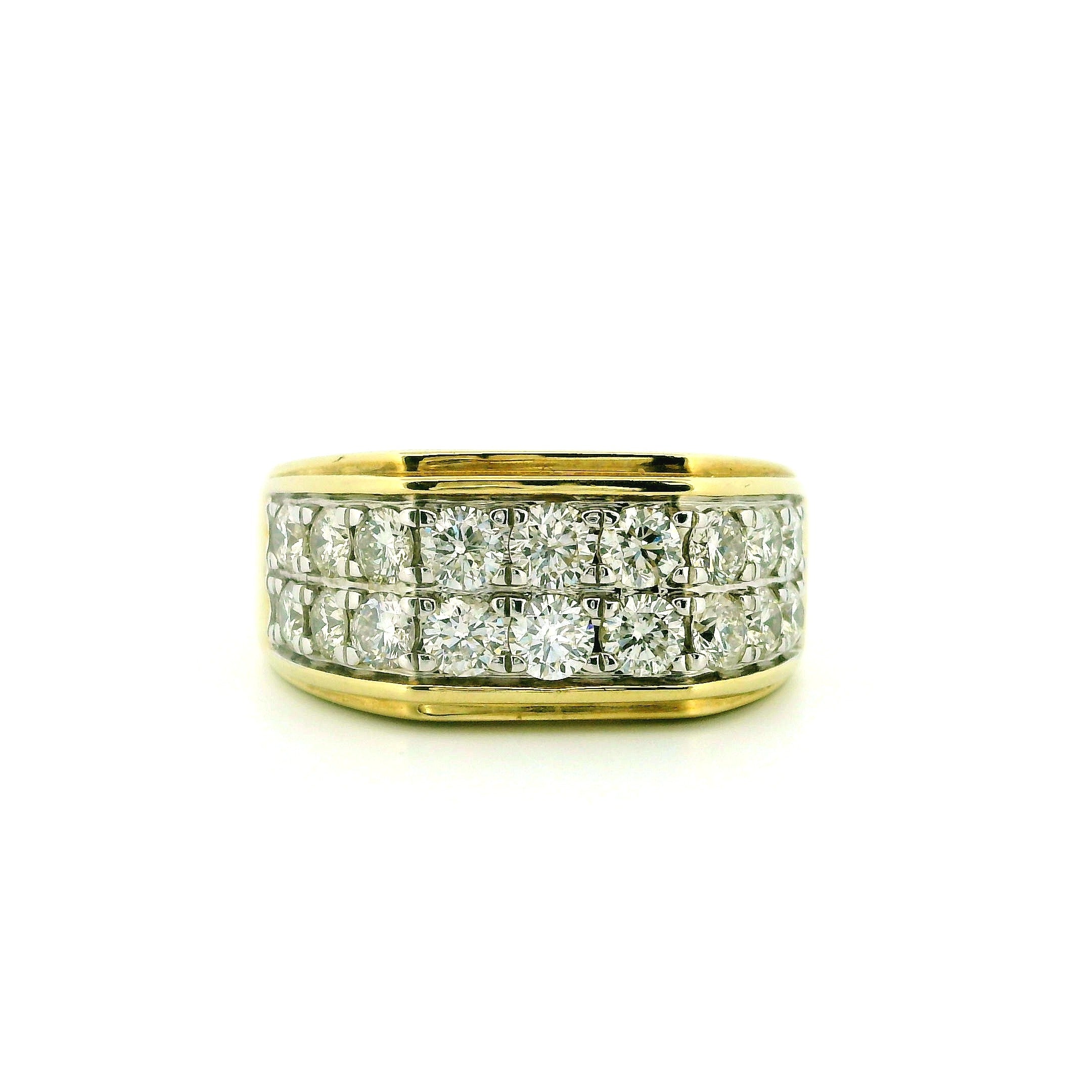 10k Yellow Gold Men’s Diamond Ring | 2.00ctw Natural White Diamond Champion Style