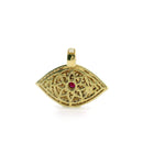 14K Yellow Gold Evil Eye Pendant – 1.75 Ctw Natural White Diamonds | Luxury Protection Jewelry