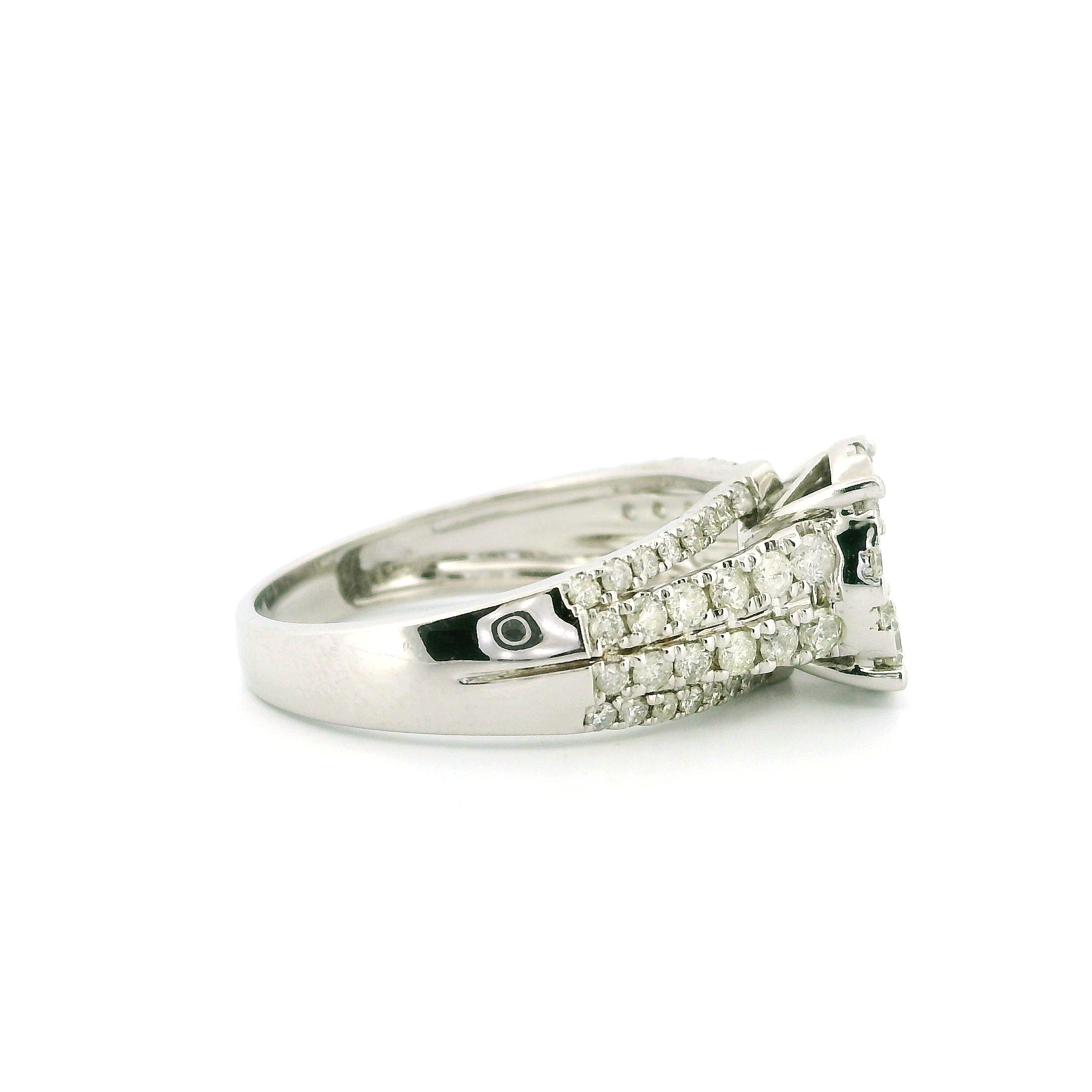 14K White Gold with 1.32CTW Natural White Diamond Women's Ring