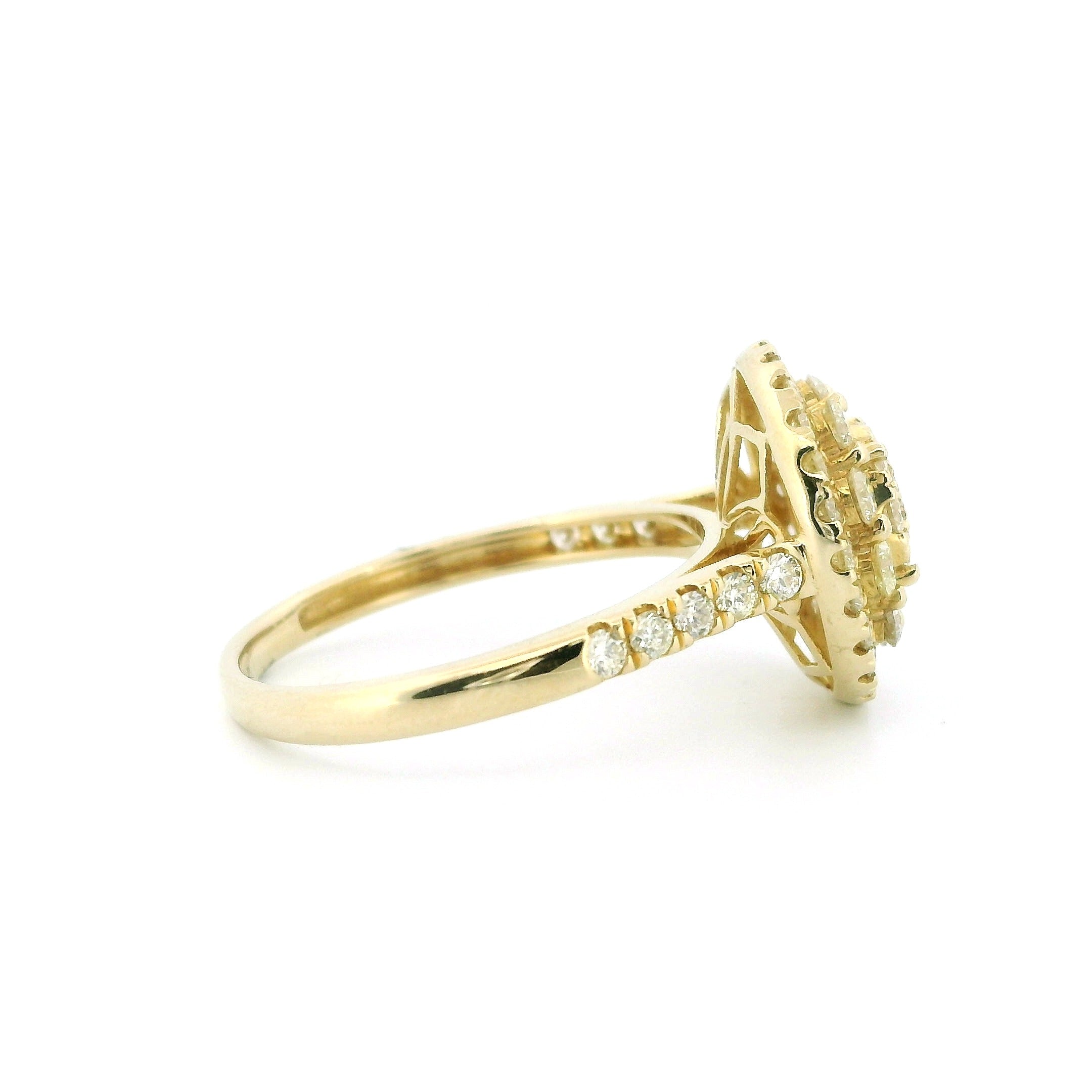 14K Yellow Gold with 1.22CTW Natural White Diamond Women's Ring