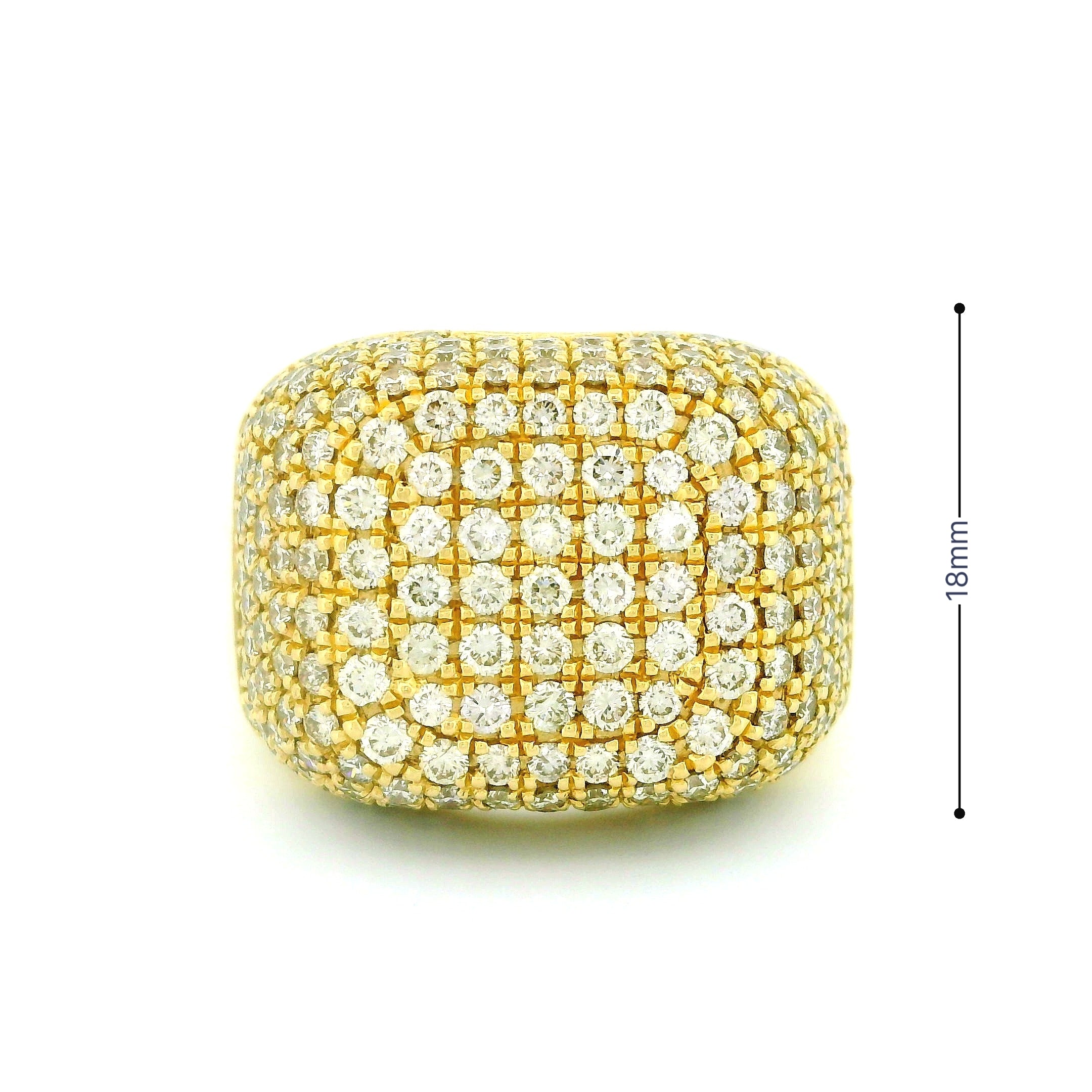 14k Yellow Gold Men’s Champion Ring | 4.21ctw Natural White Diamond