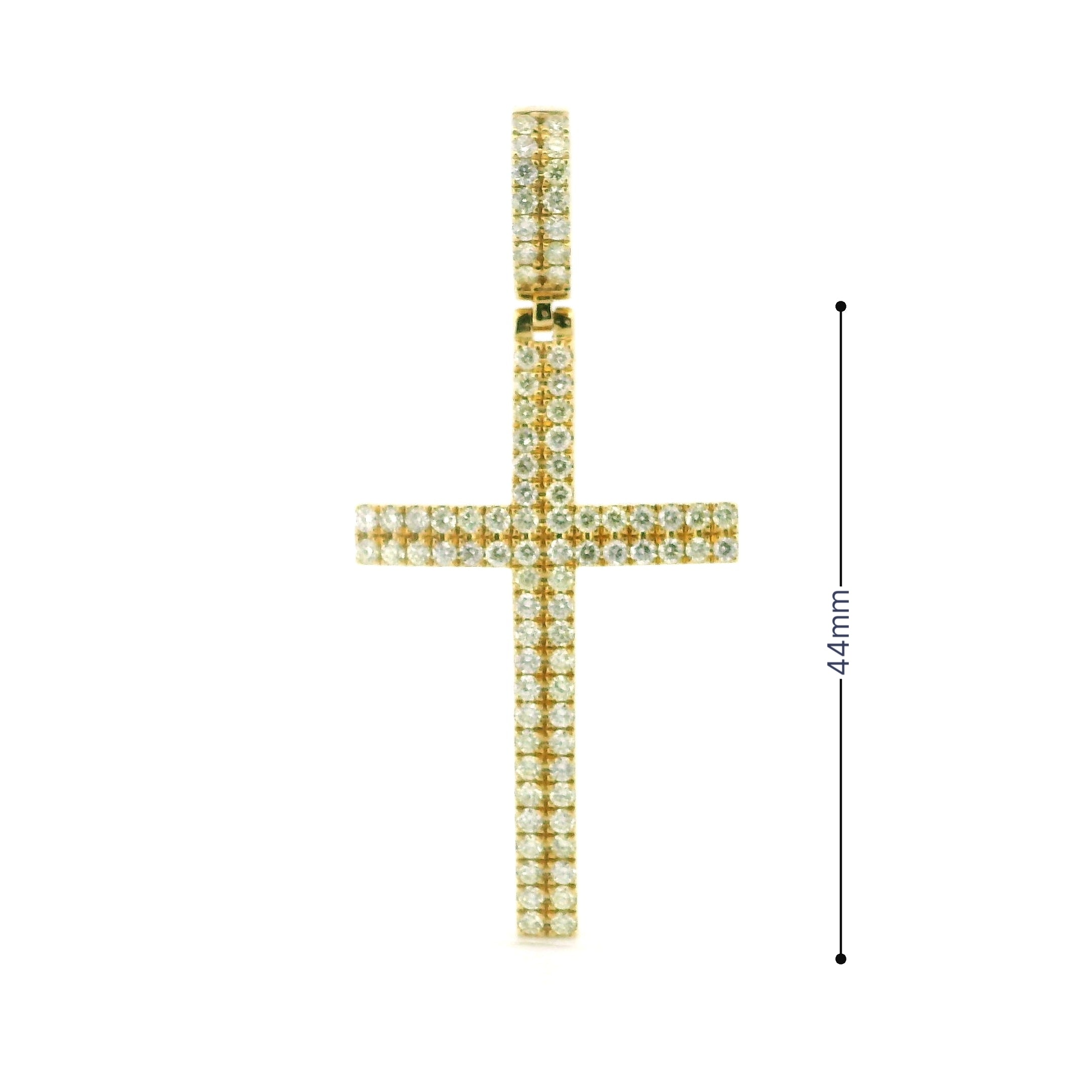 14k Yellow Gold Diamond Pendant | 2.20ctw Round Natural Diamonds, 44mm