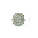 14k White Gold Women’s Diamond Ring | 1.88ctw Natural White Diamonds, 16mm