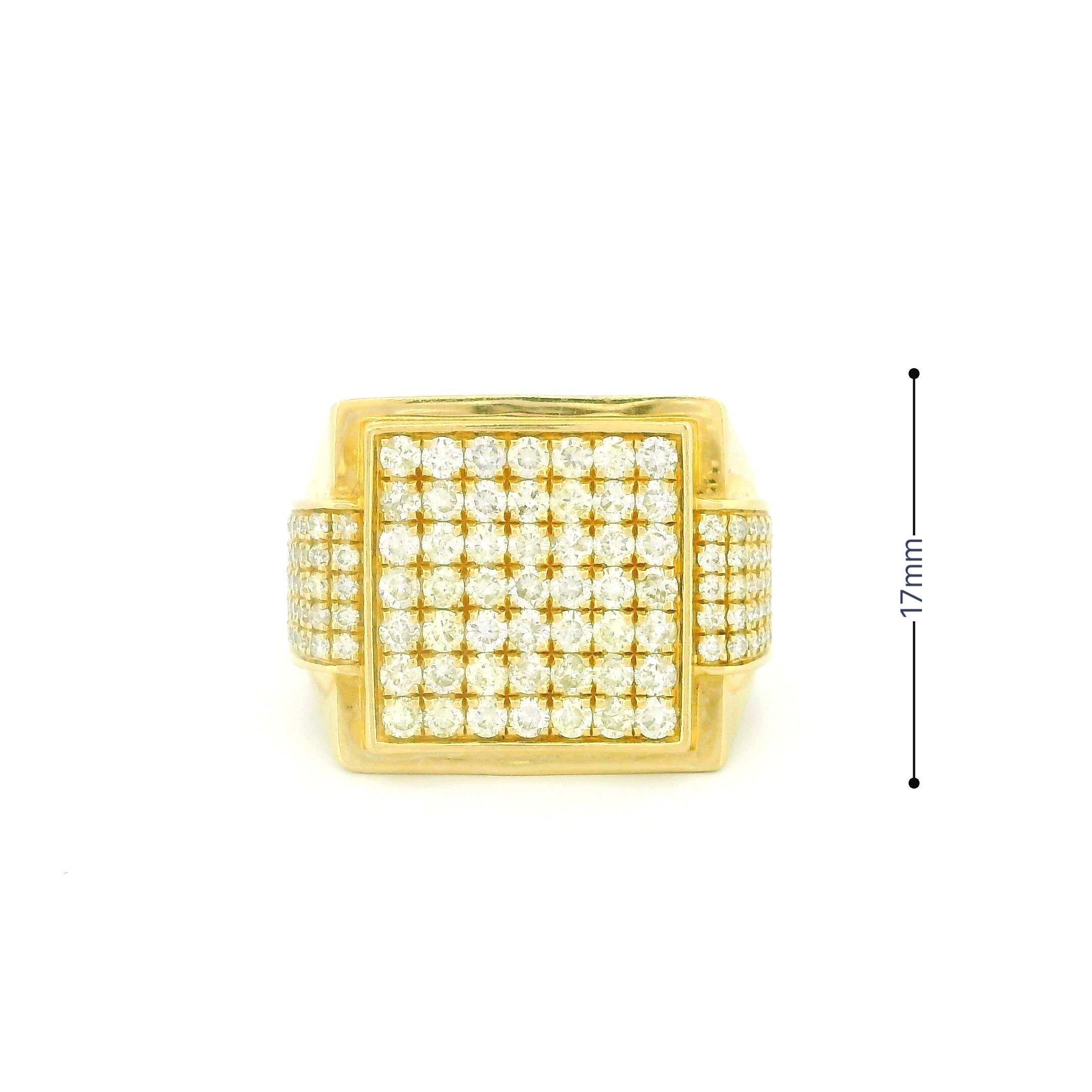 14k Yellow Gold Men’s Champion Ring | 1.95ctw Natural White Diamond