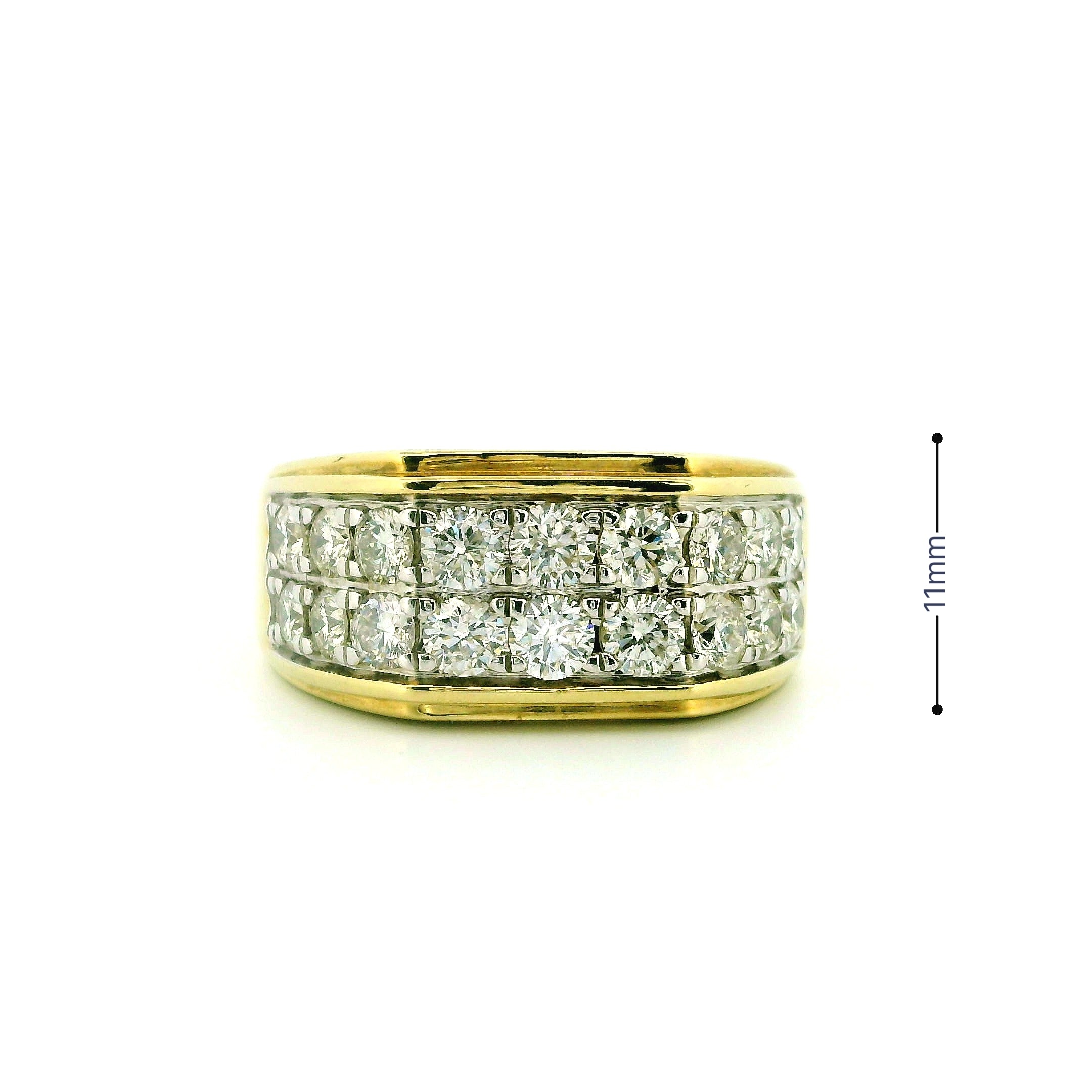 10k Yellow Gold Men’s Diamond Ring | 2.00ctw Natural White Diamond Champion Style
