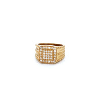 10k Yellow Gold with .92Ctw Natural White Diamond Men's Pinky Ring