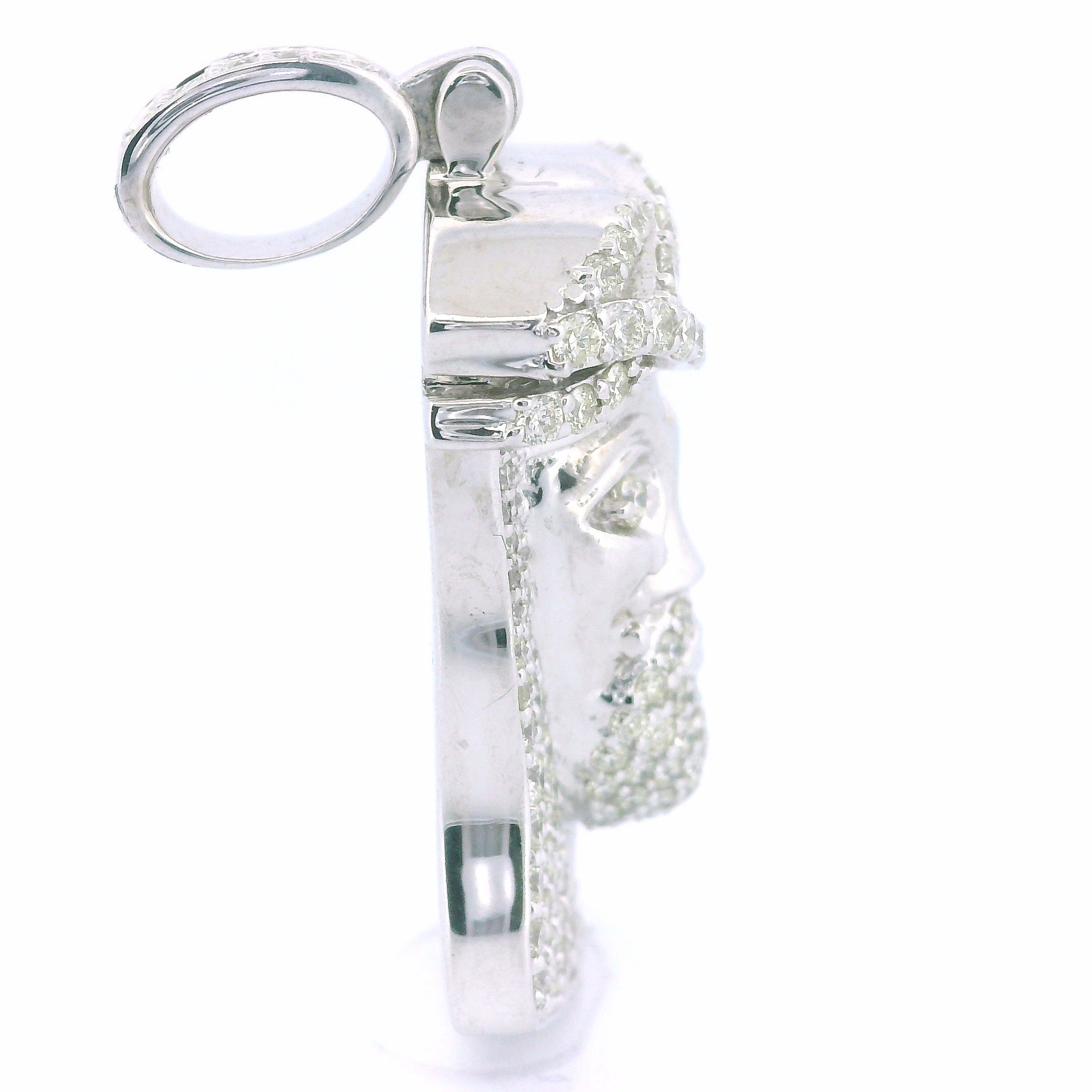 14K Gold Jesus Head Pendant with 5 CTW Natural VS White Diamonds
