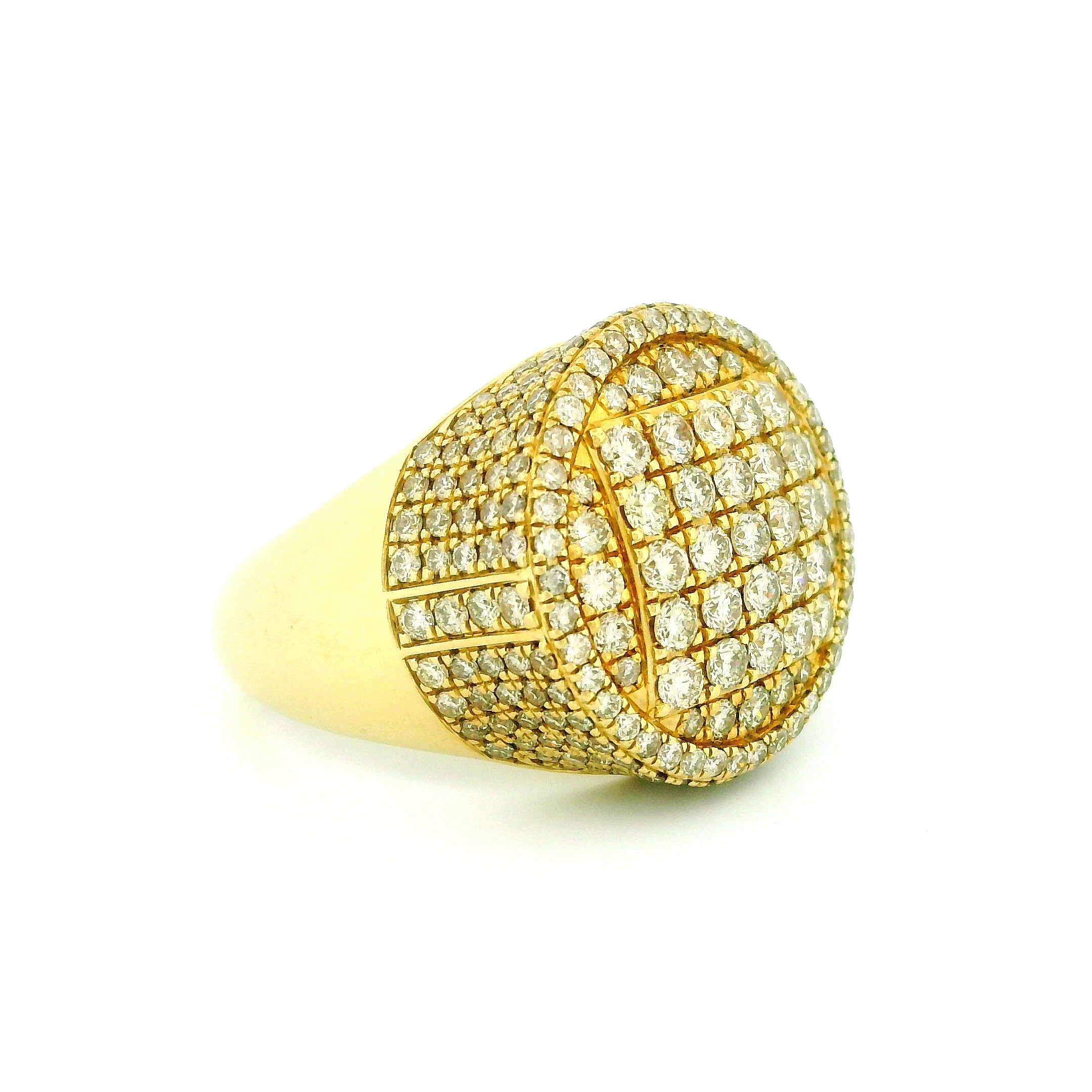 14k Yellow Gold Men’s Champion Ring | 3.77ctw Natural White Diamond