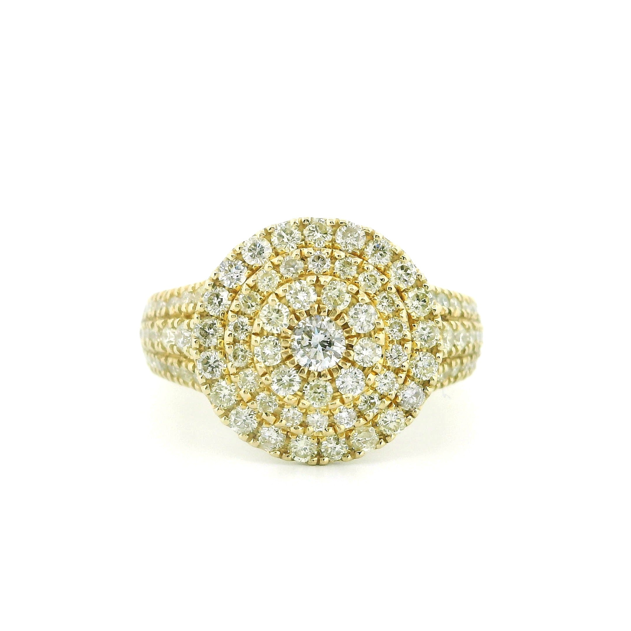 14K Yellow Gold with 1.62CTW Natural White Diamond Women's Ring