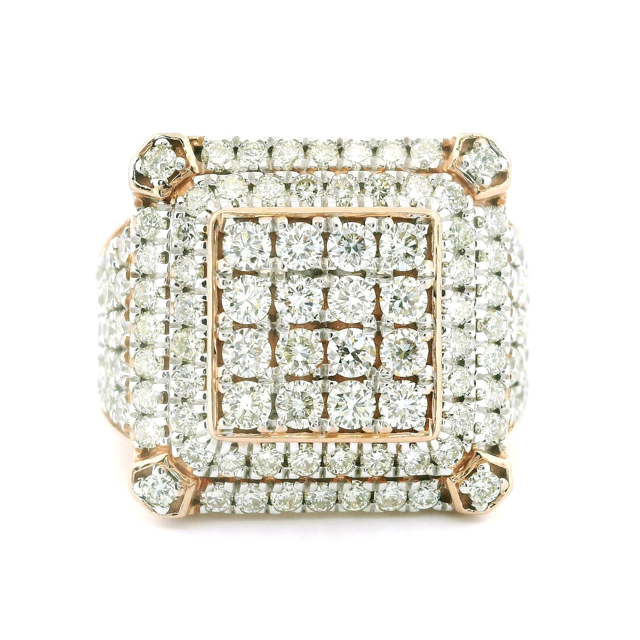 3.27ctw Round-Cut Diamond Men’s Pinky Ring in 14K Rose Gold – Bold Luxury Statement Jewelry