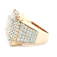 3.27ctw Round-Cut Diamond Men’s Pinky Ring in 14K Rose Gold – Bold Luxury Statement Jewelry