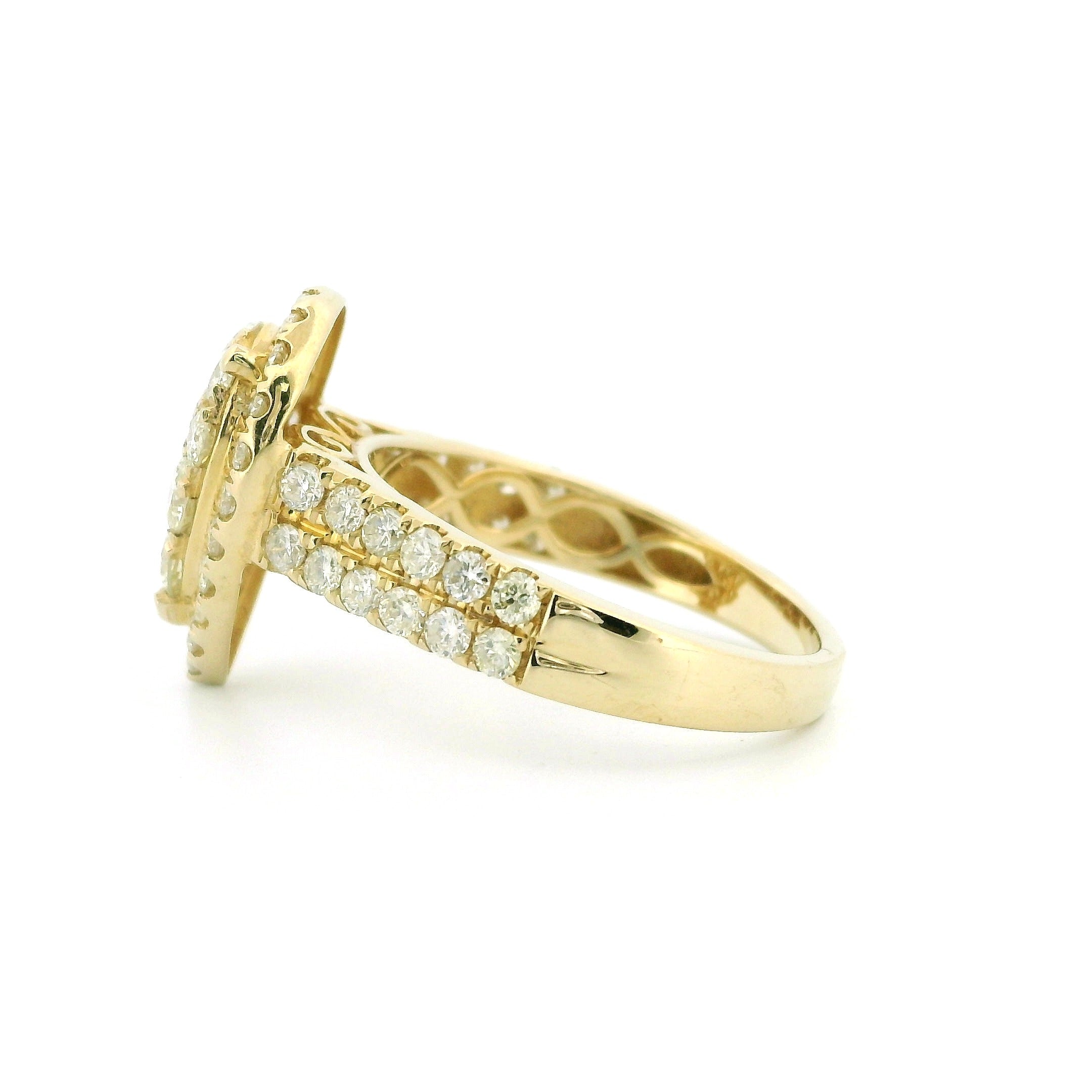 14K Yellow Gold with 1.48CTW Natural White Diamond Women's Ring