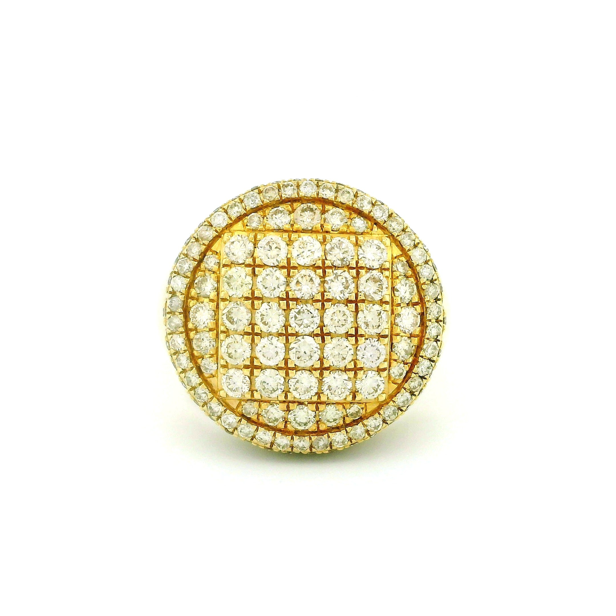 14k Yellow Gold Men’s Champion Ring | 3.77ctw Natural White Diamond