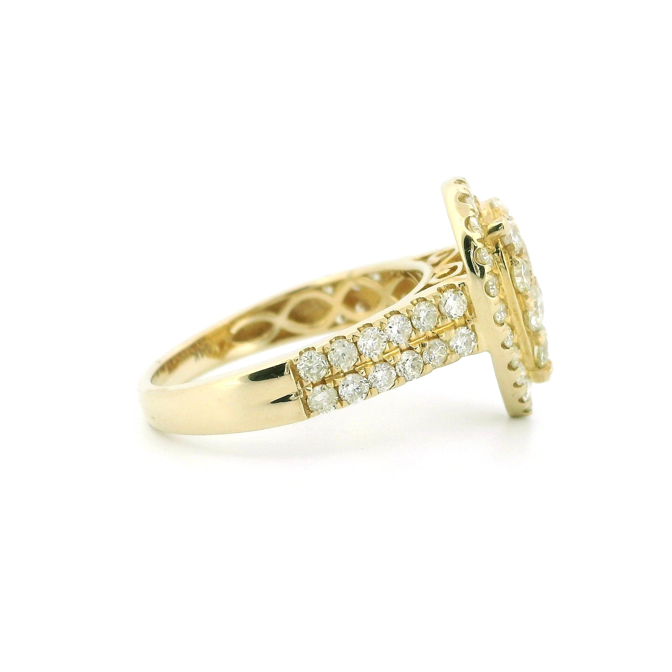 14K Yellow Gold with 1.48CTW Natural White Diamond Women's Ring