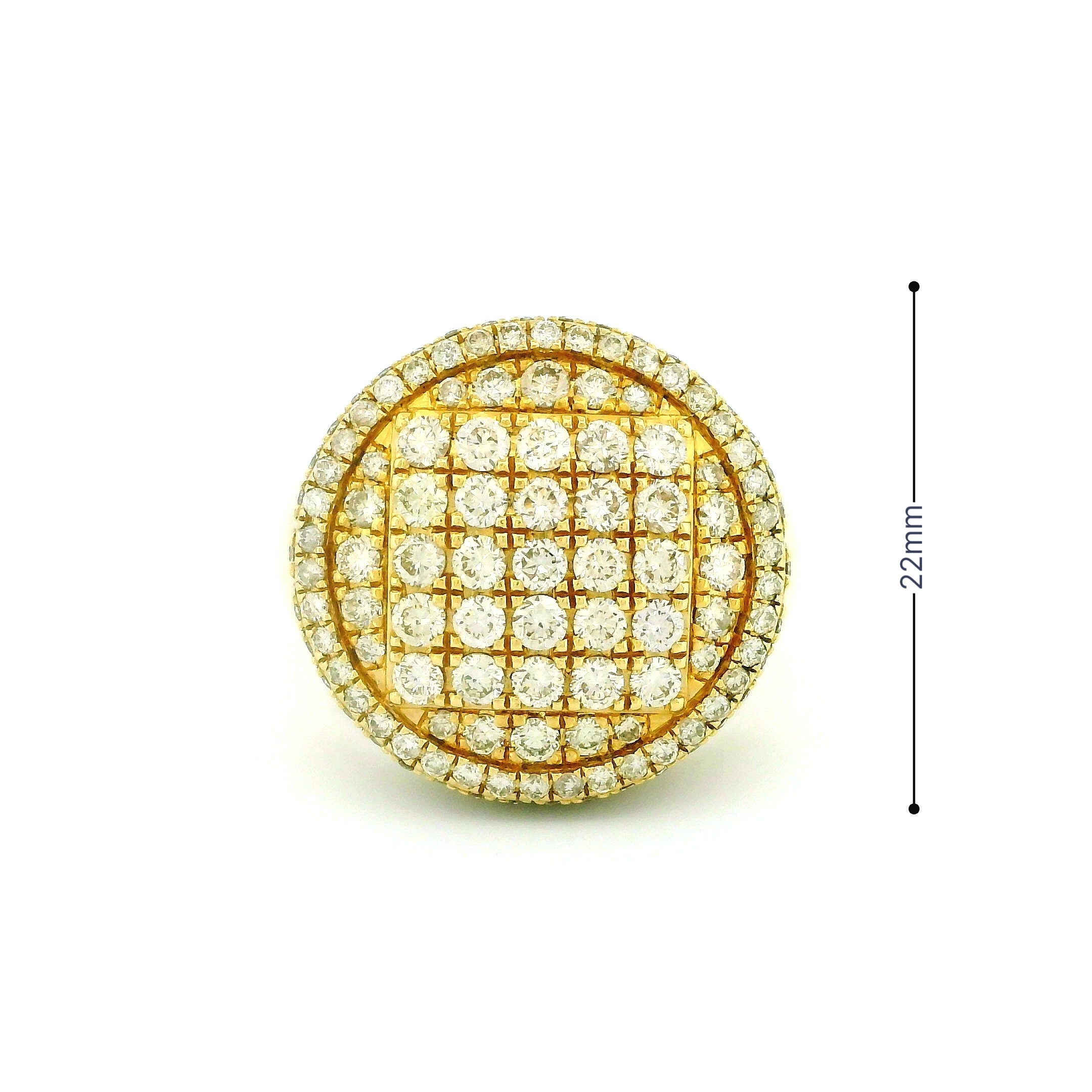 14k Yellow Gold Men’s Champion Ring | 3.77ctw Natural White Diamond
