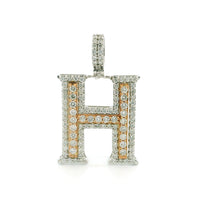 14k White Gold Diamond Pendant | 2.23ctw Round Natural Diamonds, 27mm