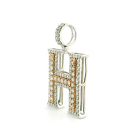 14k White Gold Diamond Pendant | 2.23ctw Round Natural Diamonds, 27mm