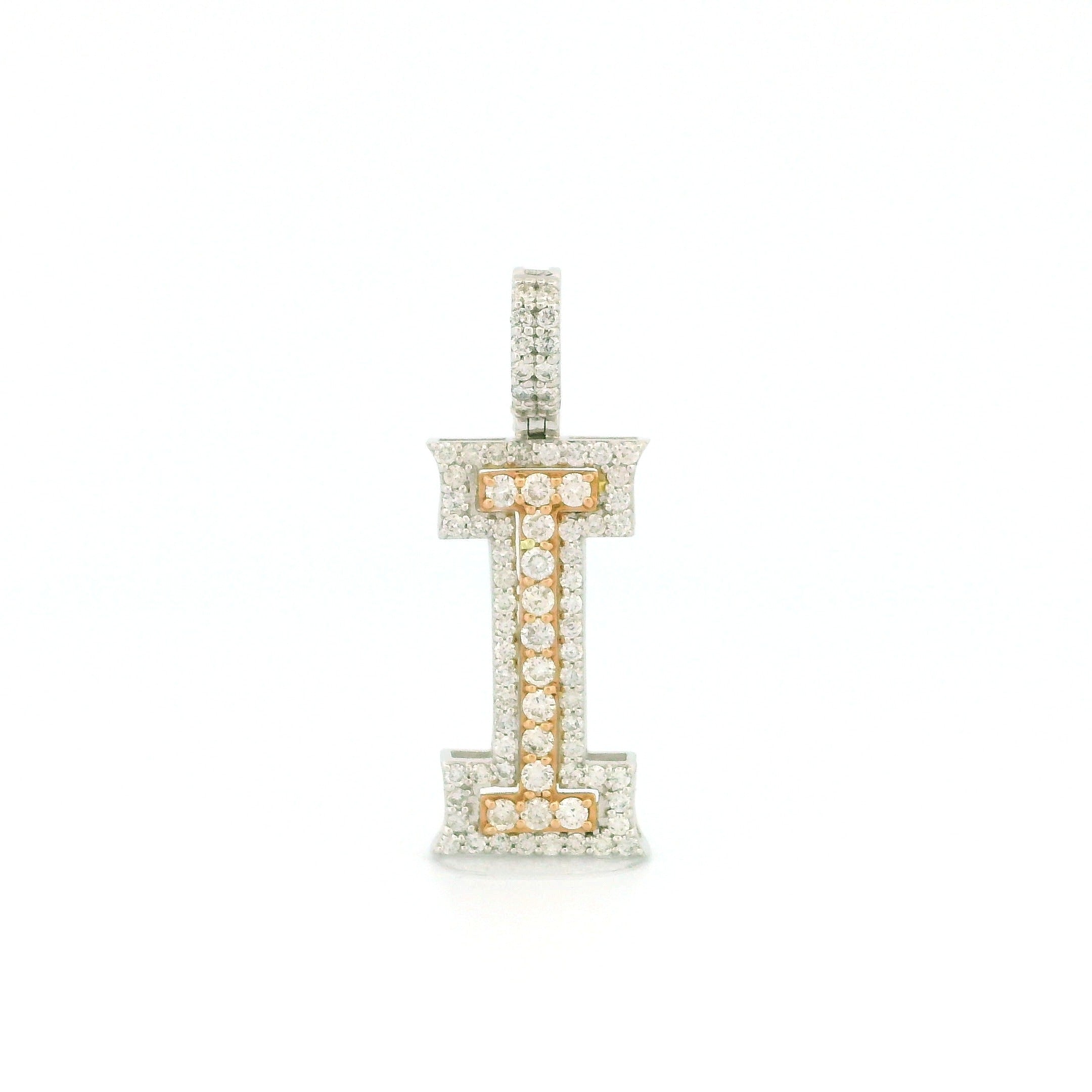 14k White Gold Diamond Pendant | 1.65ctw Round Natural Diamonds, 28mm