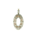 14k White Gold Diamond Pendant | 2.02ctw Round Natural Diamonds, 27mm