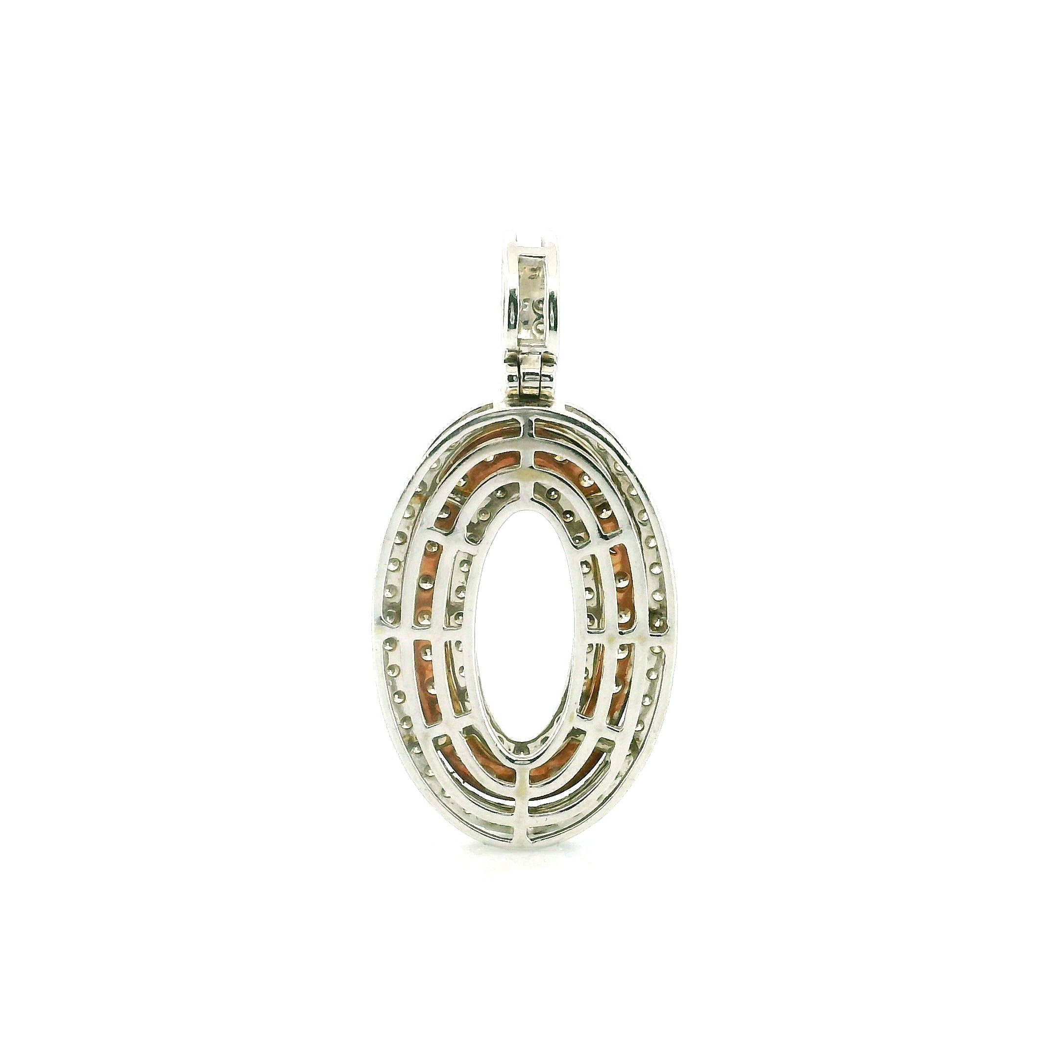 14k White Gold Diamond Pendant | 2.02ctw Round Natural Diamonds, 27mm