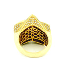 14k Yellow Gold Men’s Champion Ring | 3.78ctw Natural White Diamond Star Design