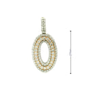 14k White Gold Diamond Pendant | 2.02ctw Round Natural Diamonds, 27mm