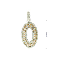 14k White Gold Diamond Pendant | 2.02ctw Round Natural Diamonds, 27mm