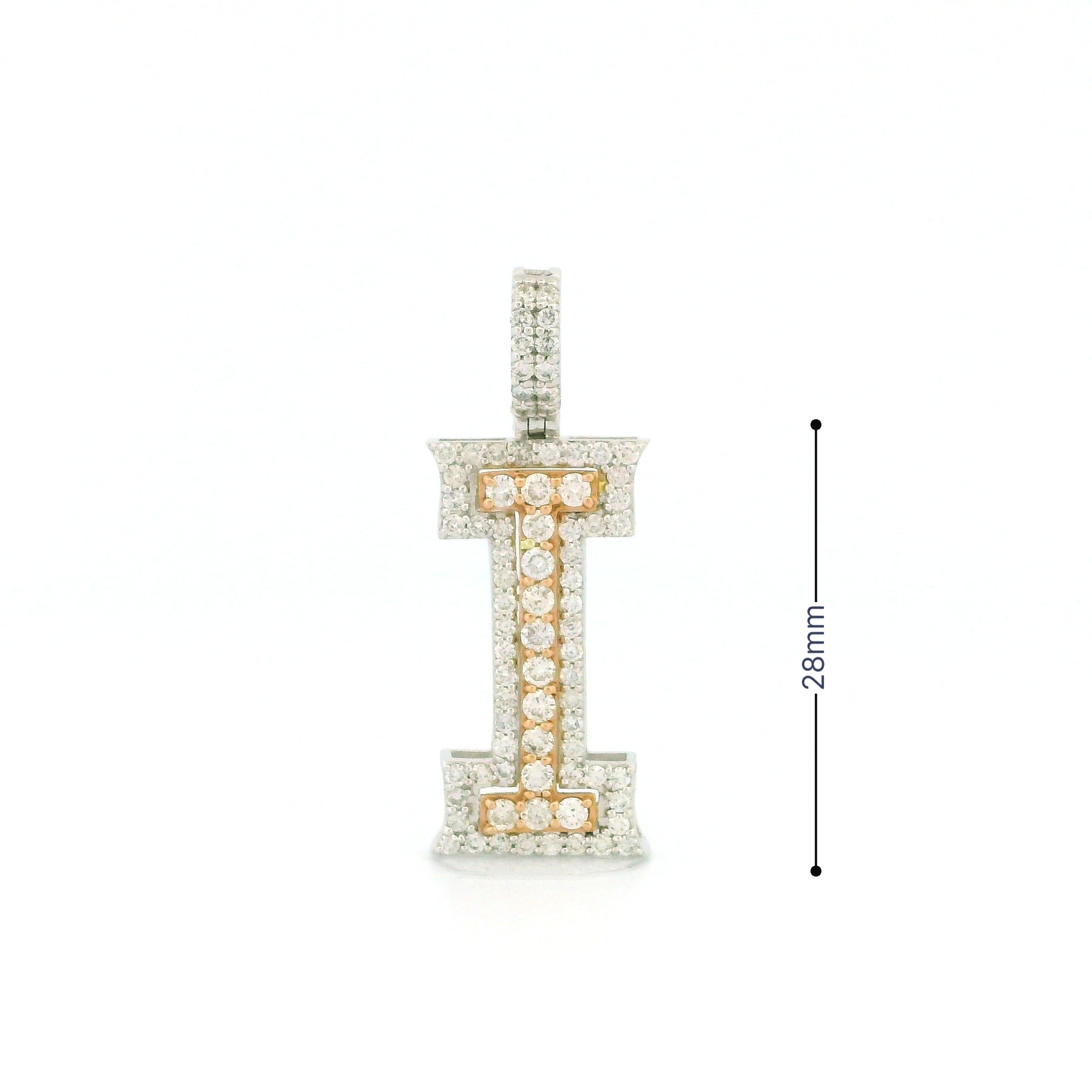 14k White Gold Diamond Pendant | 1.65ctw Round Natural Diamonds, 28mm