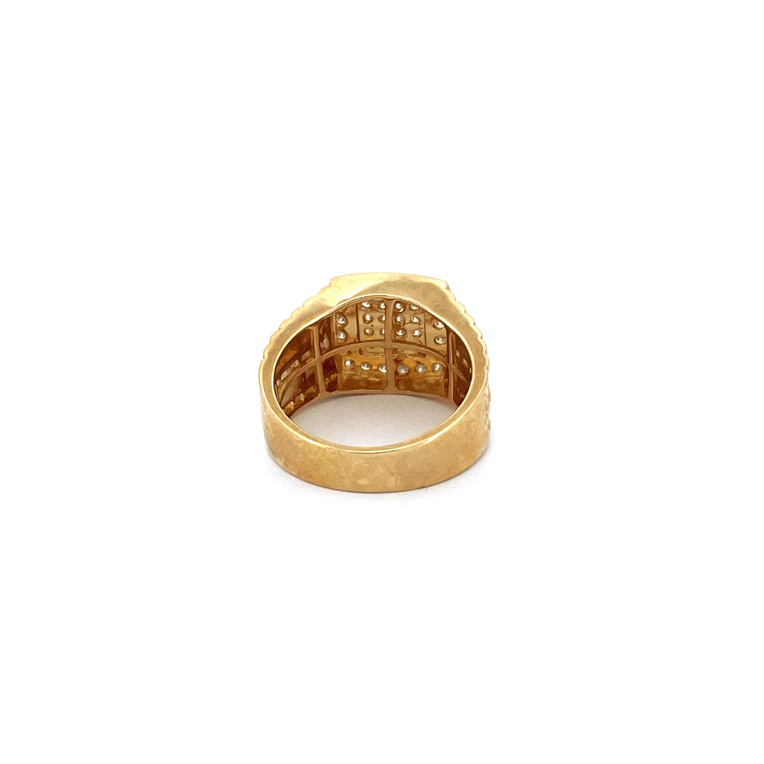 10k Yellow Gold with .92Ctw Natural White Diamond Men's Pinky Ring