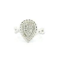 14K White Gold with 0.41CTW Natural White Diamond Women's Ring