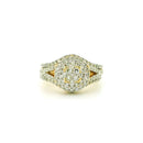 14k Yellow Gold Women’s Diamond Ring | 1.29ctw Natural White Diamonds, 12mm
