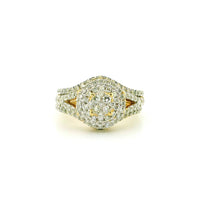 14k Yellow Gold Women’s Diamond Ring | 1.29ctw Natural White Diamonds, 12mm