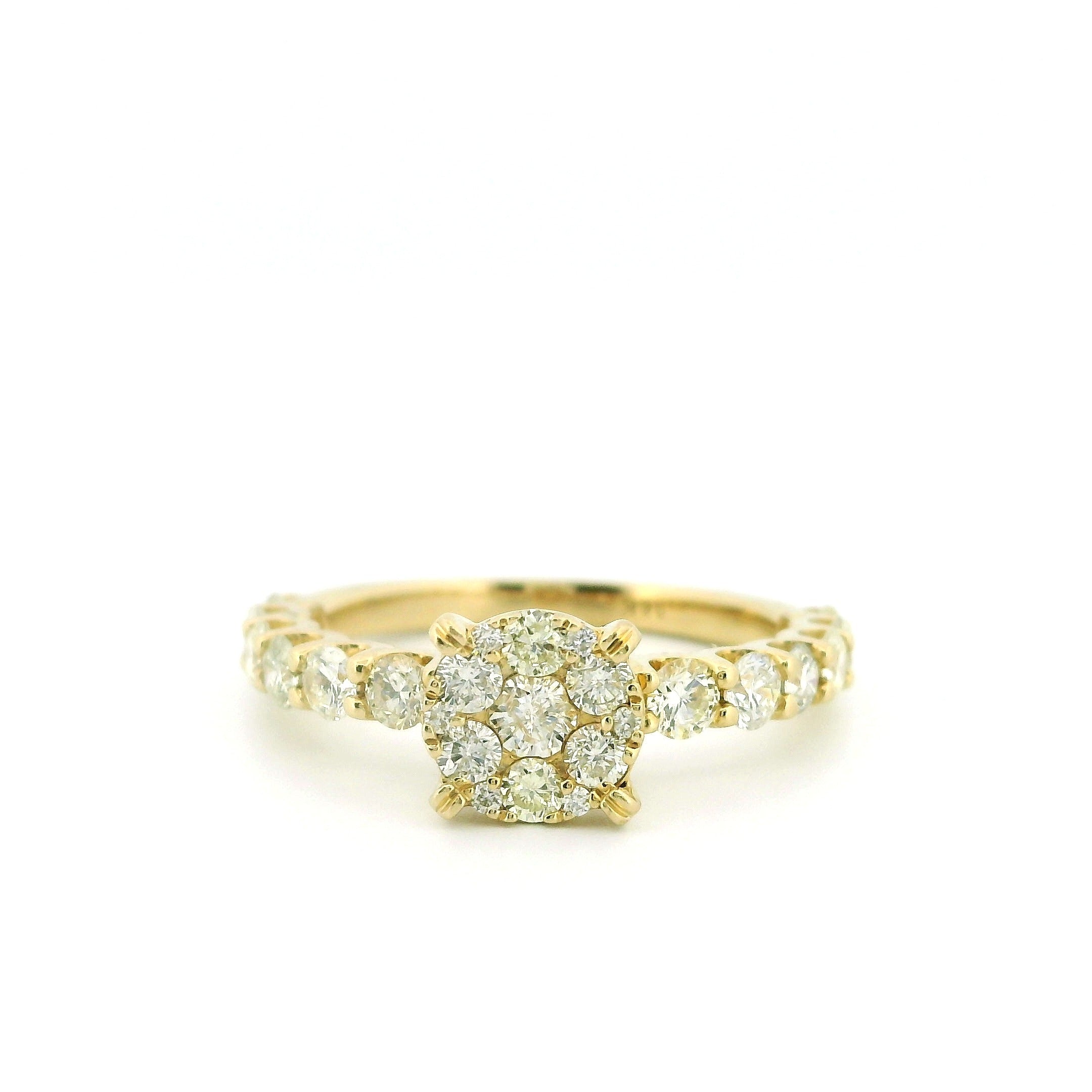 1.17ctw Natural Diamond Ring in 14K Yellow Gold – Elegant Ladies’ Jewelry